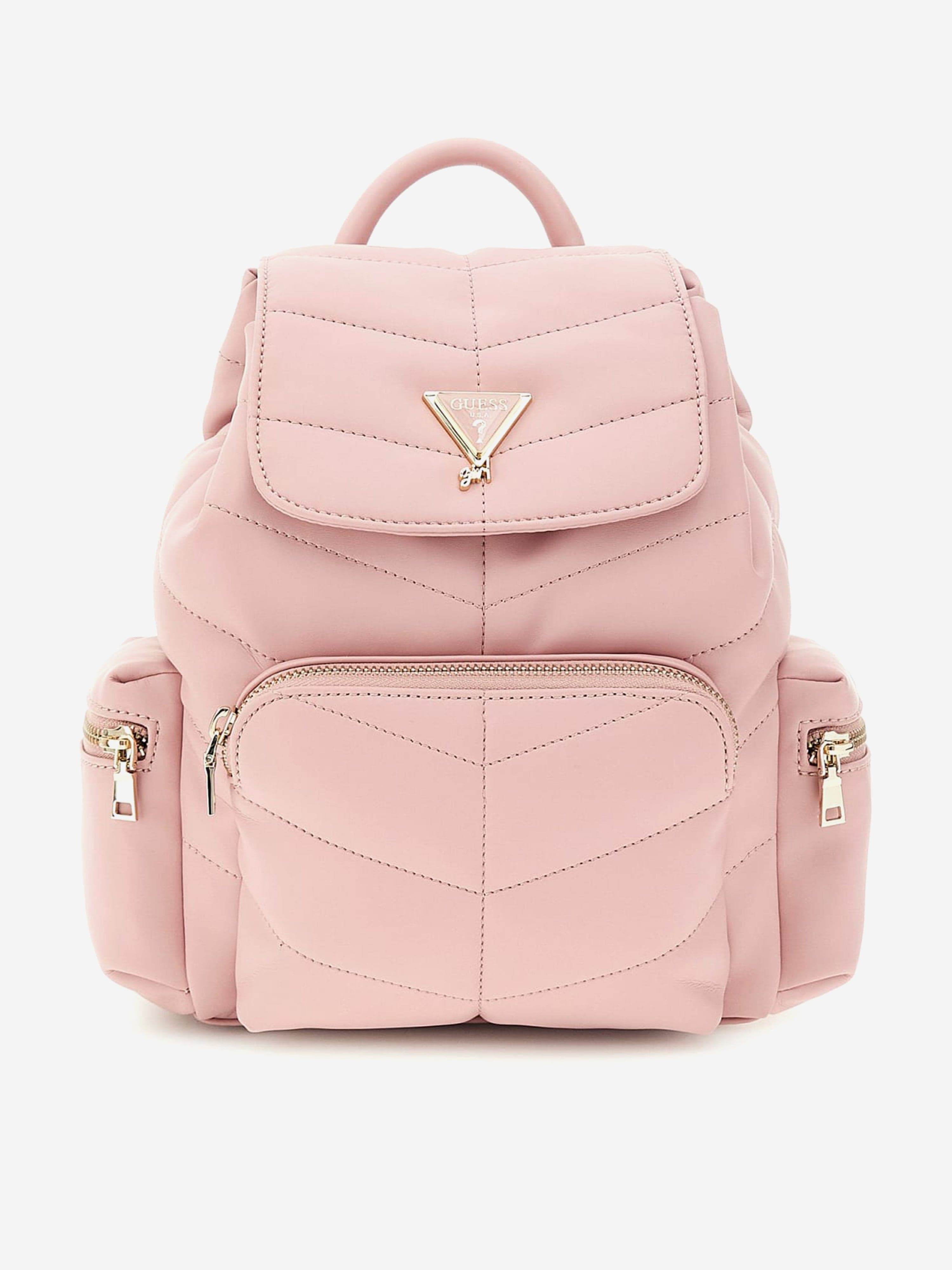 guess mini backpack pink Guess Girls Padded Backpack in Pink (25cm)