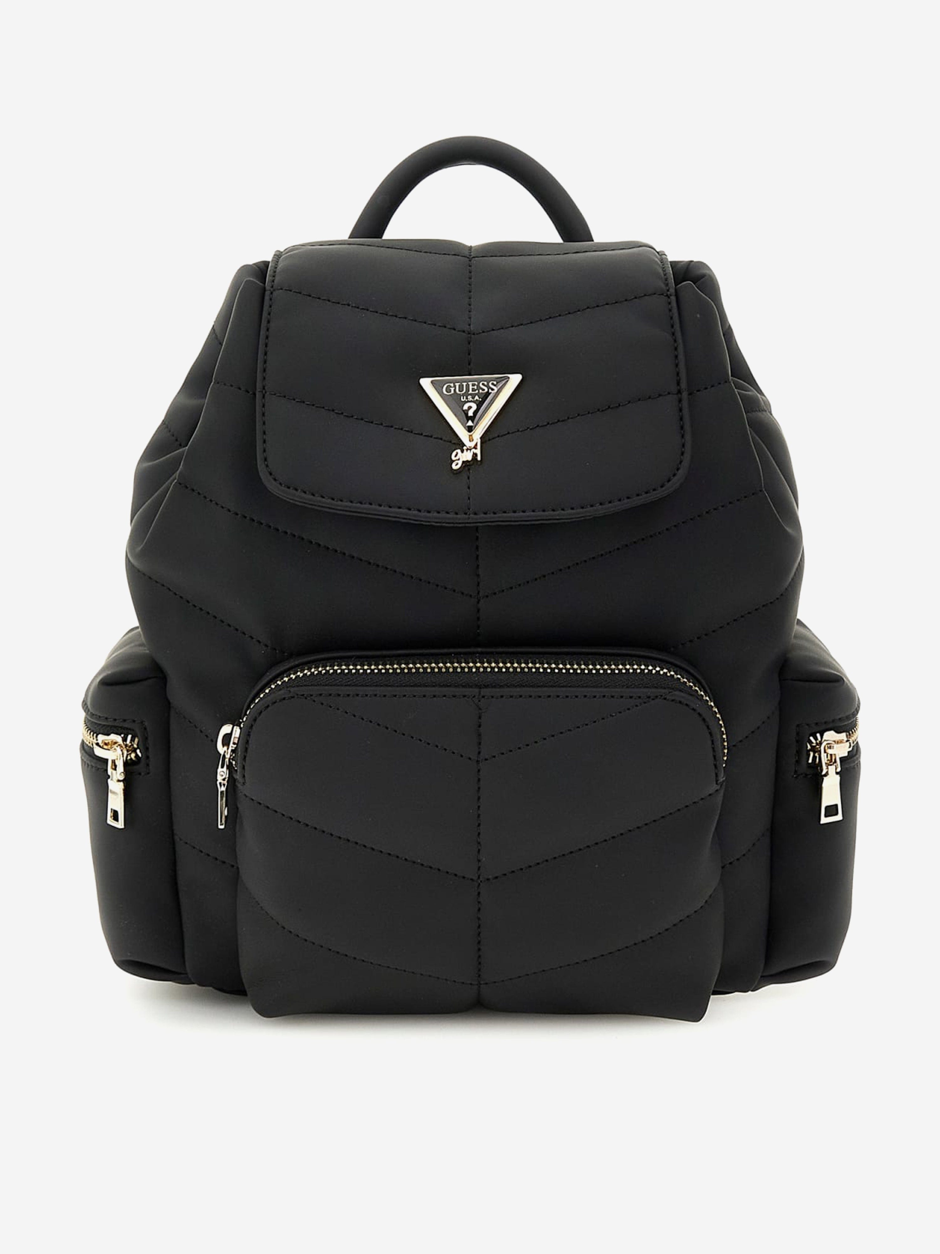 Guess Girls Padded Backpack in Black (25cm)