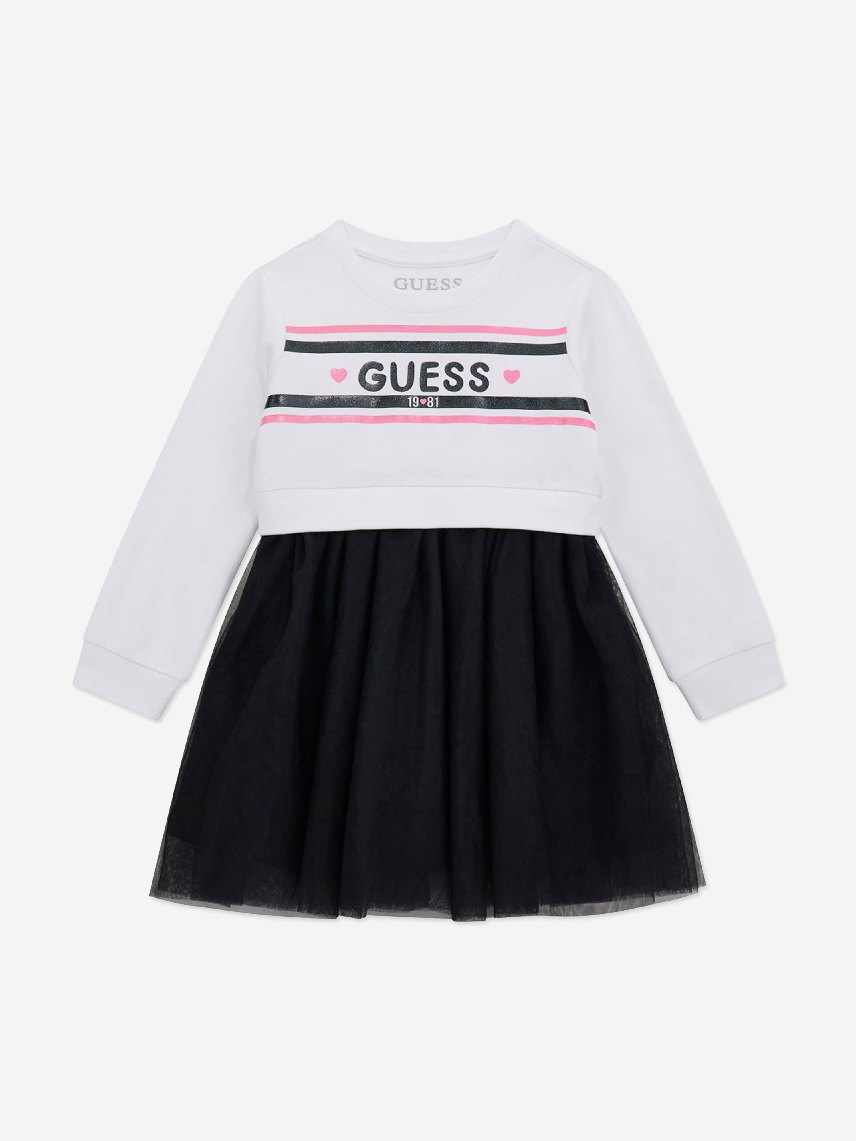 guess dress black white Guess Women's Black and White Striped Dress Size 10