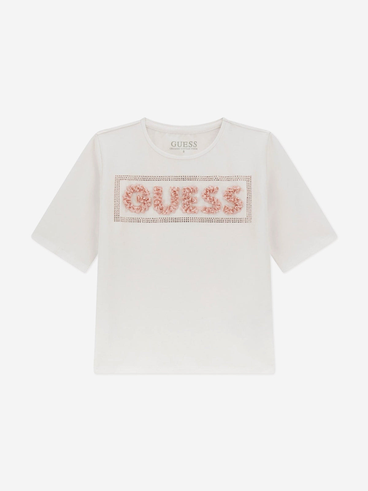 Guess Girls Midi Logo T-Shirt in White | Childsplay Clothing