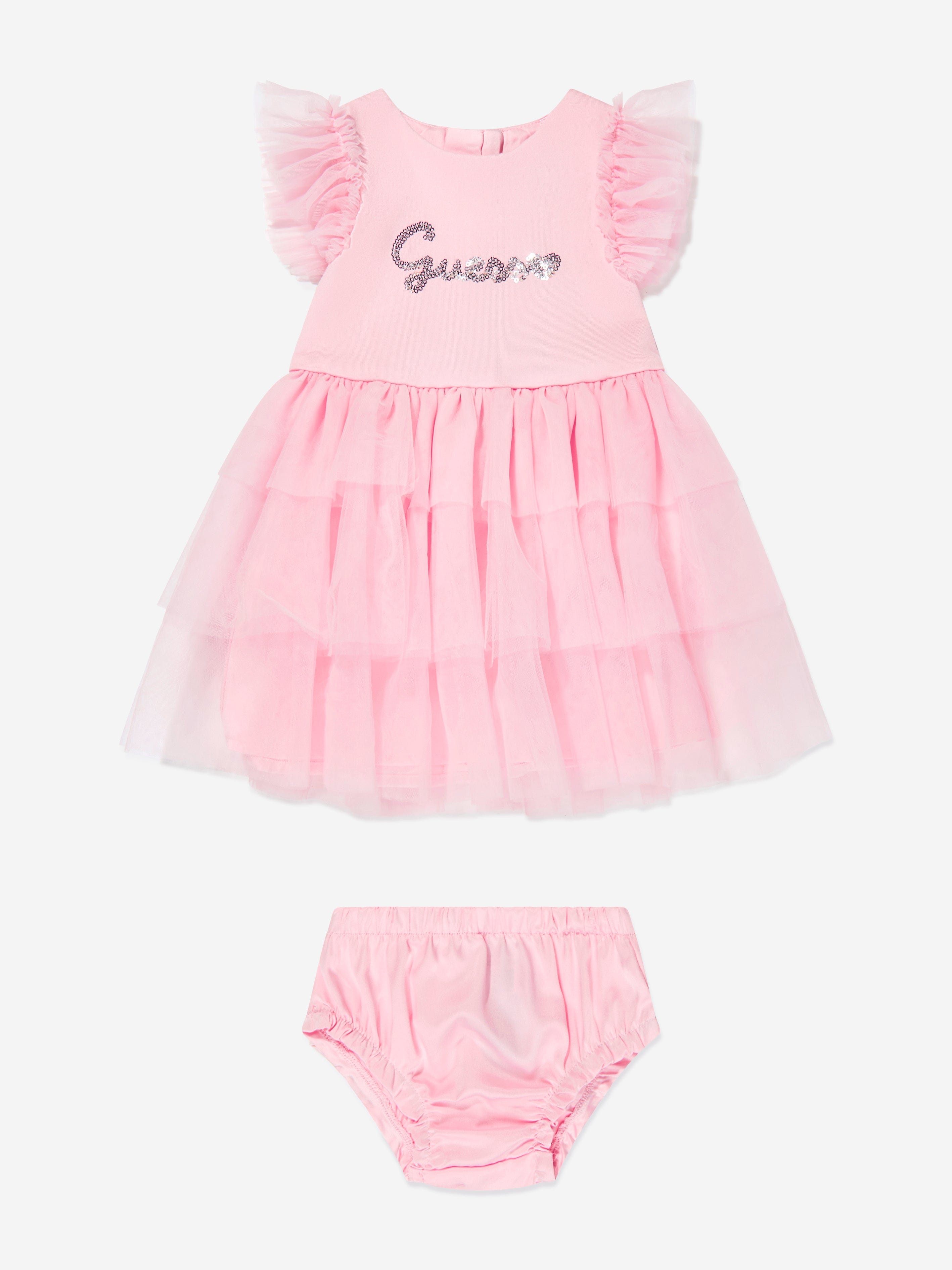 Guess Baby Girls Tulle Dress with Knickers in Pink