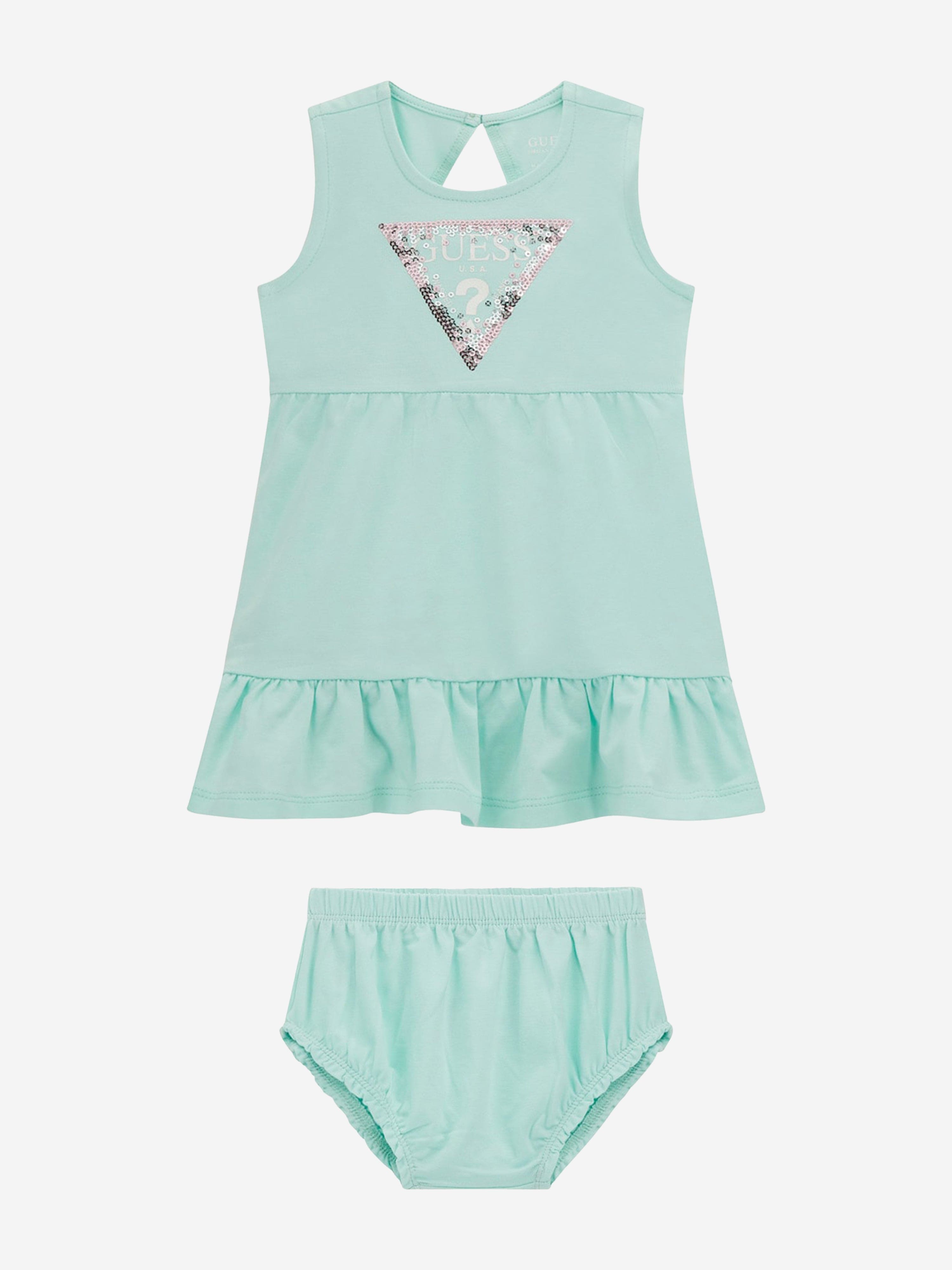 Guess Baby Girls Dress with Knickers in Green | Childsplay Clothing