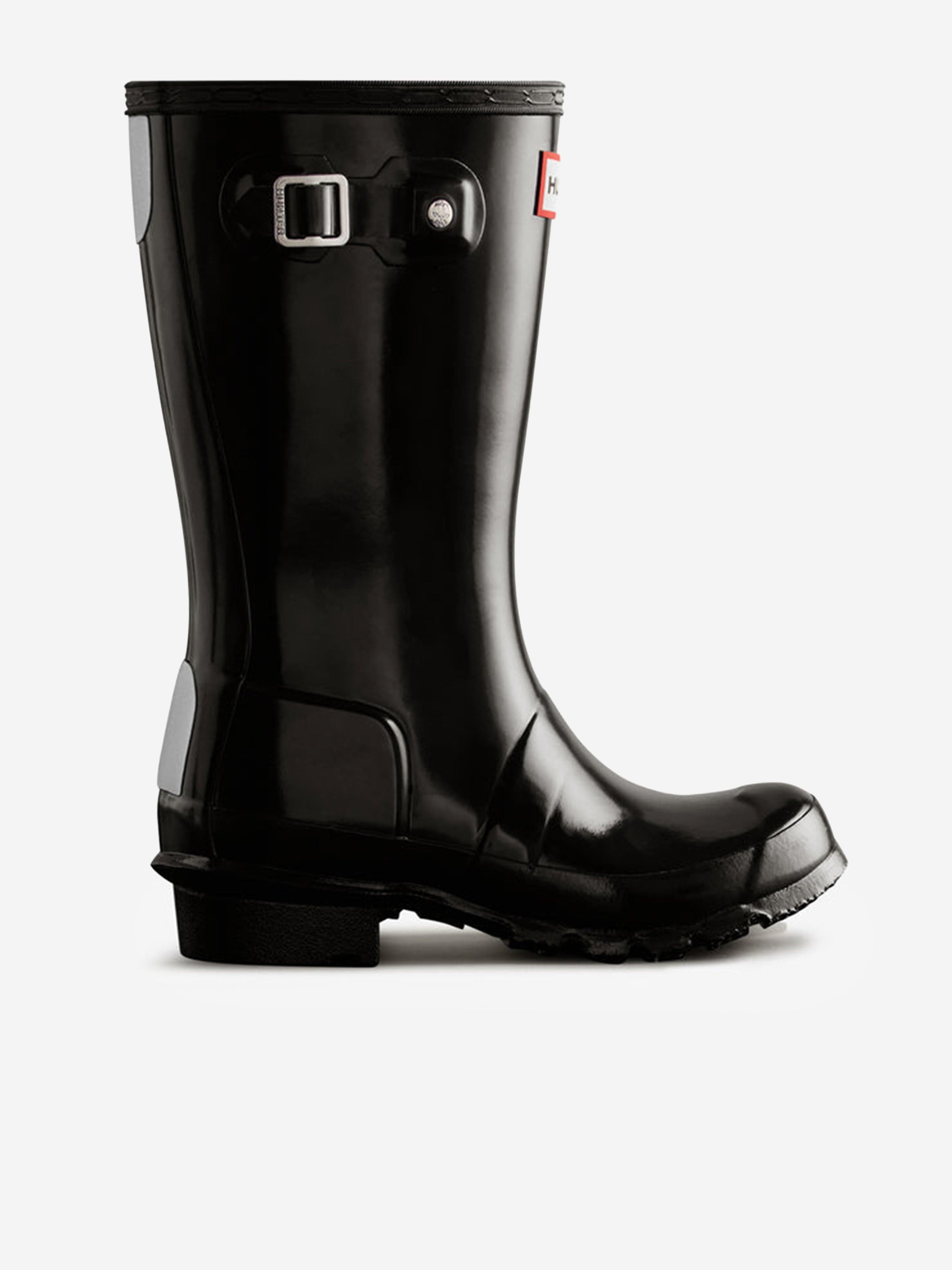 Hunter Kids Original Gloss Wellington Boots in Black | Childsplay