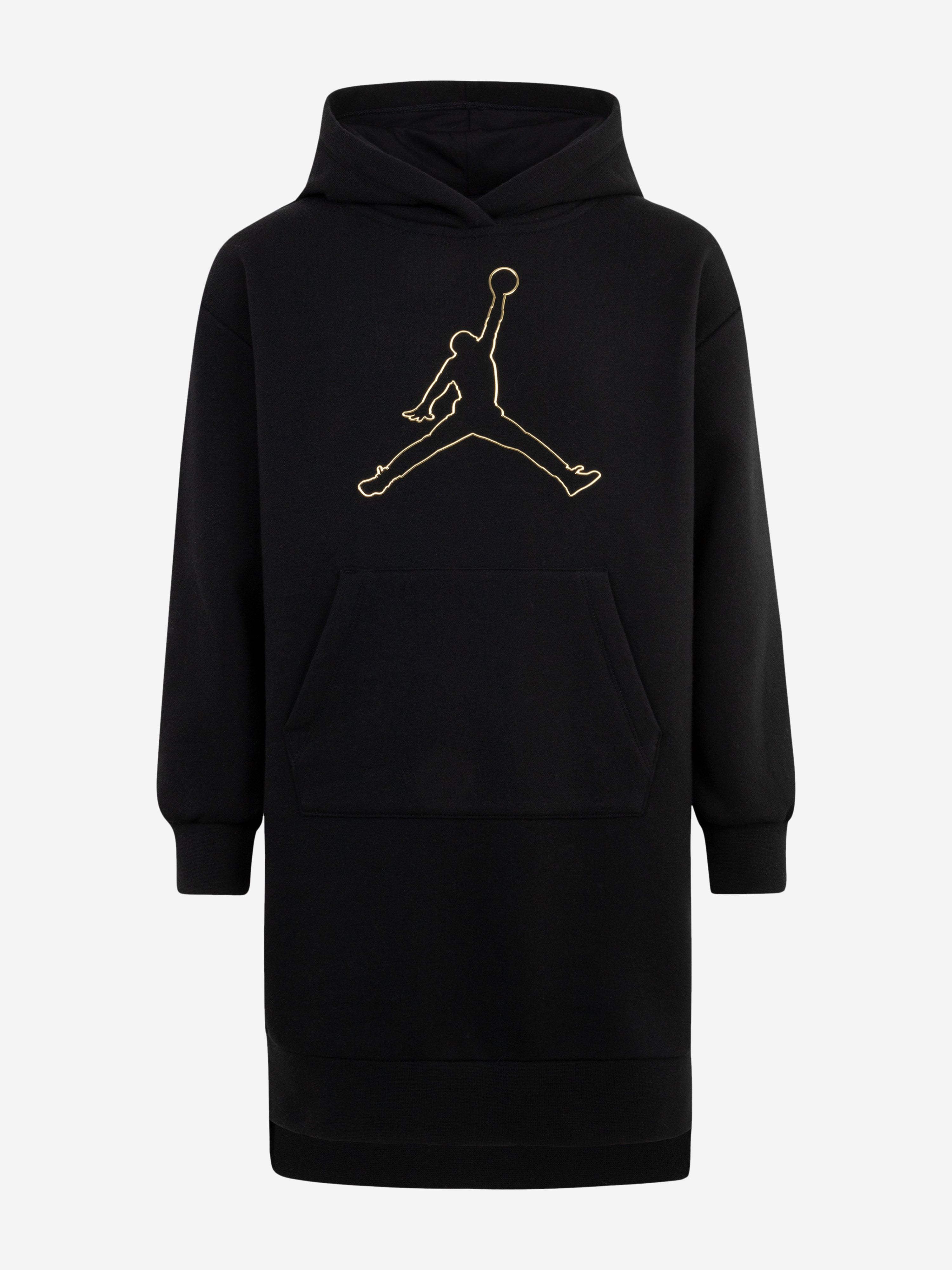 Jordan Girls Hooded Sweater Dress in Black | Childsplay Clothing