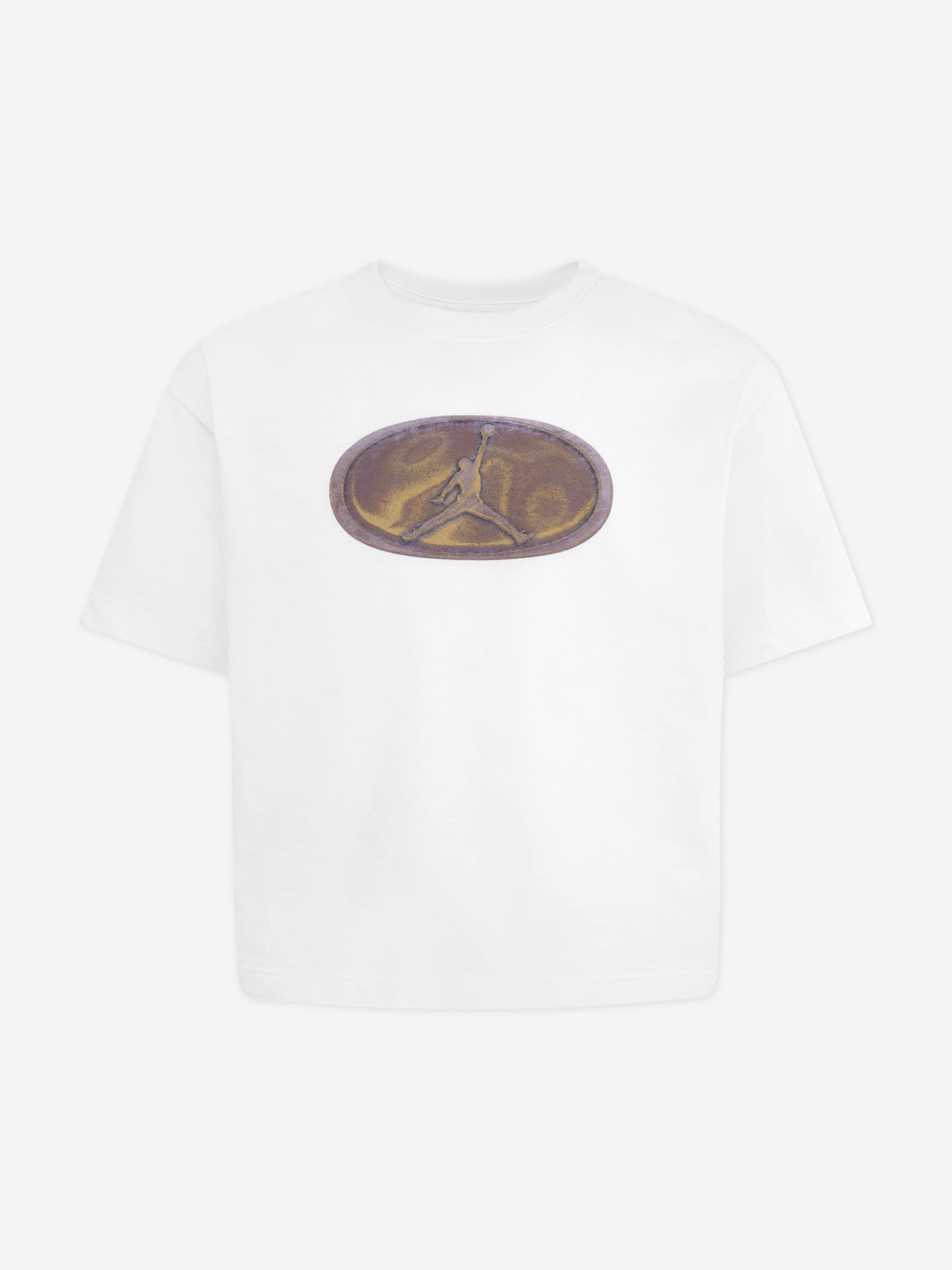 white gold jordan shirt