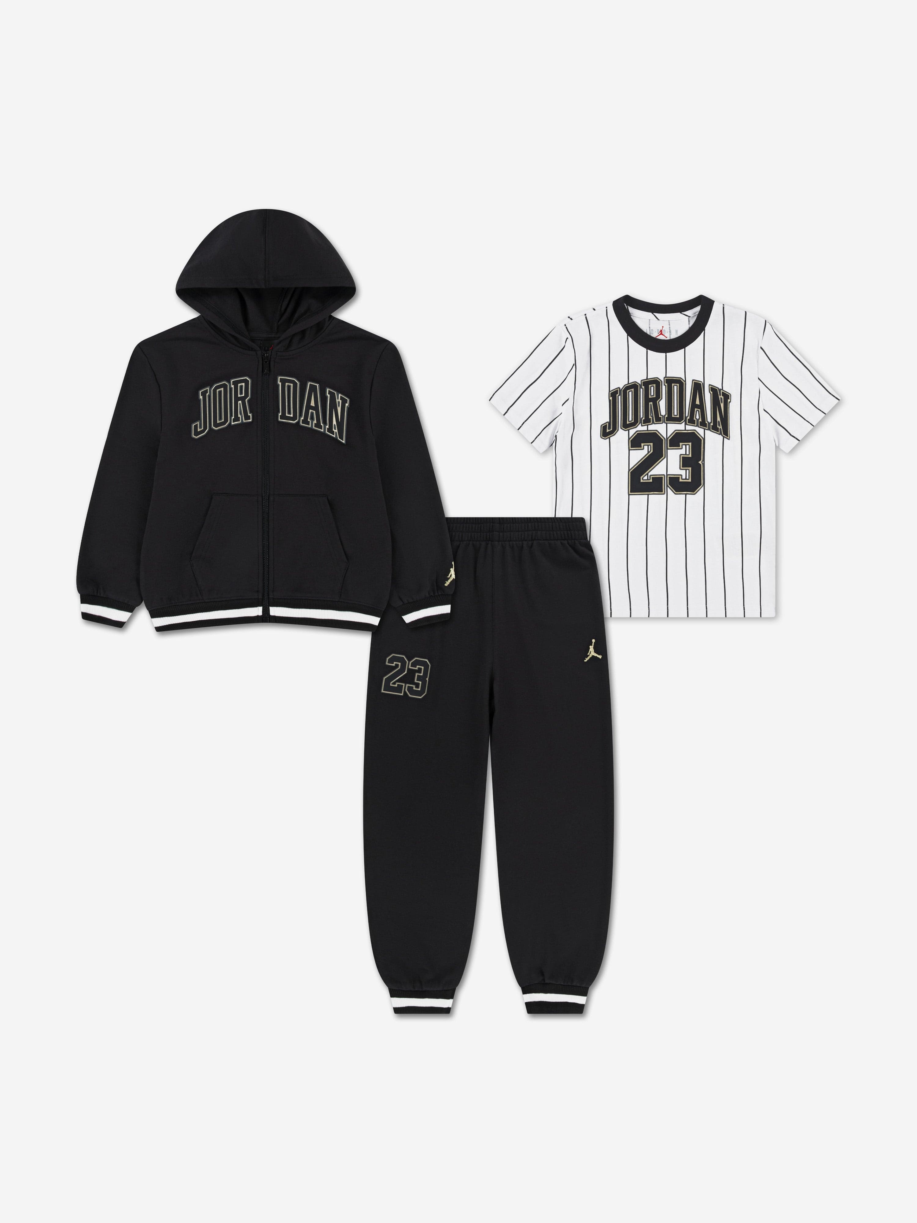 Jordan Boys MJ Jersey FZ FT Tracksuit Set in Black
