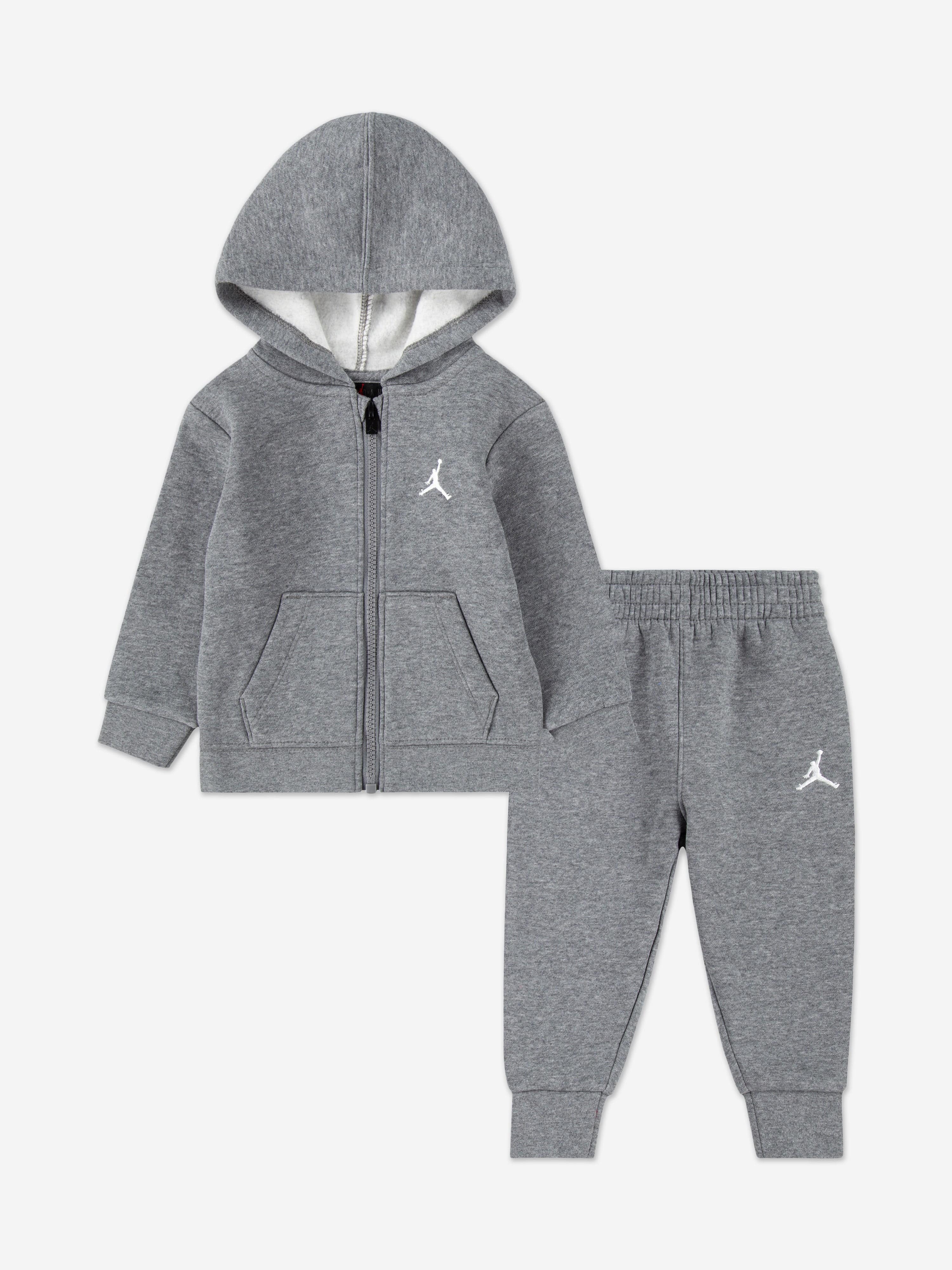 Jordan Boys MJ Brooklyn Fleece FZ Tracksuit in Grey | Childsplay
