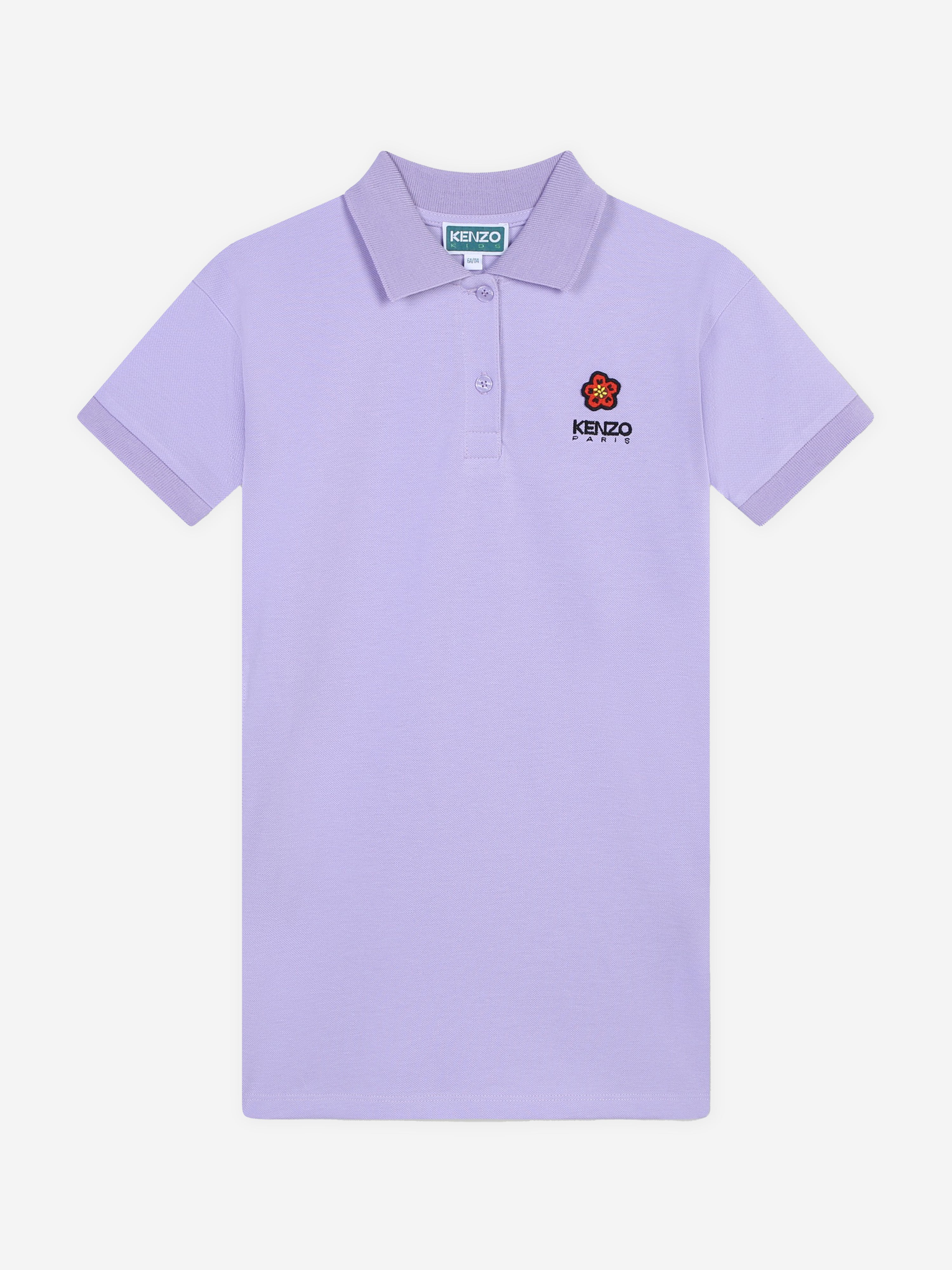 KENZO KIDS KENZO Girls Boke Flower Polo Dress in Purple