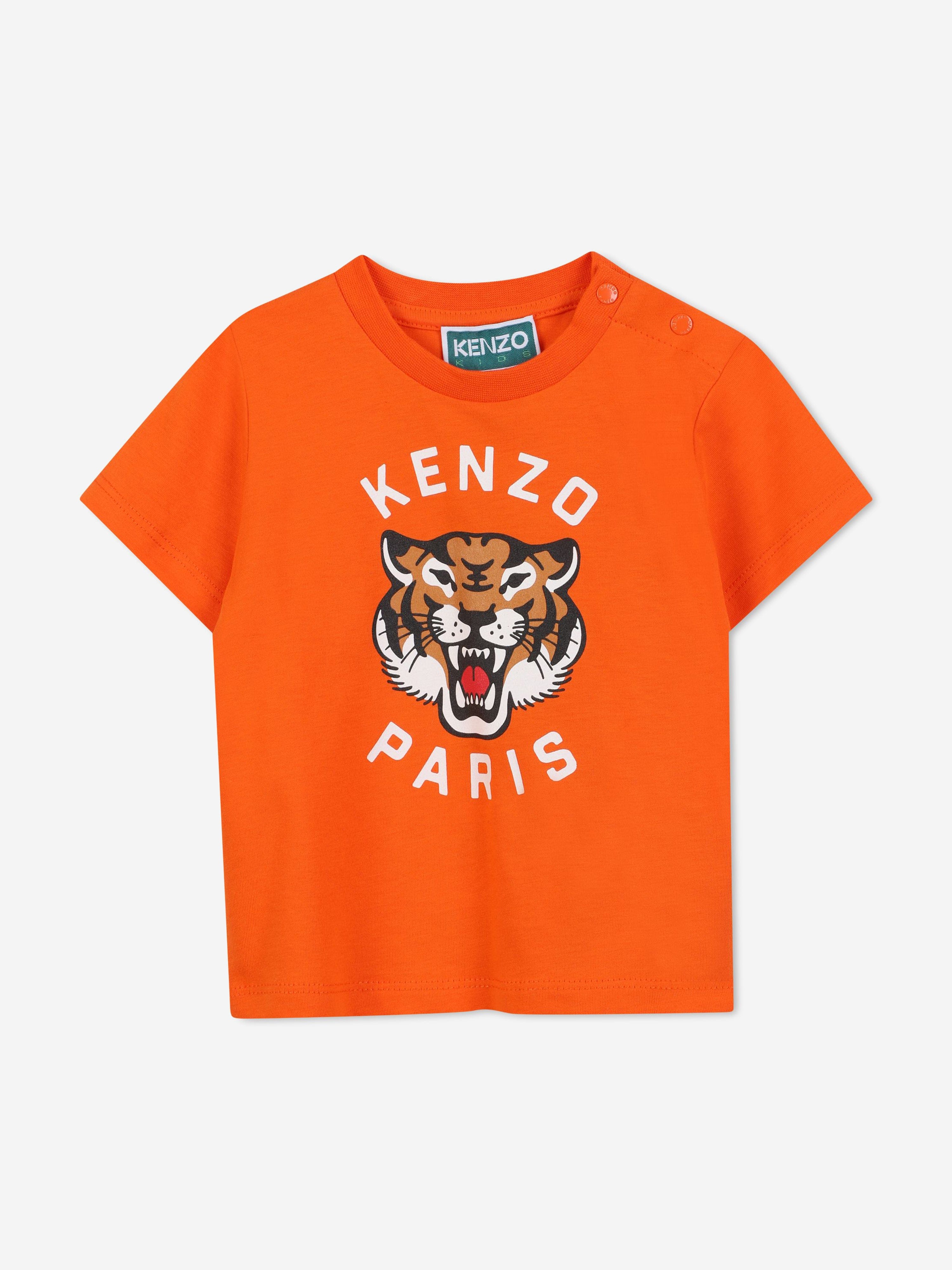 KENZO Baby Boys Kotora Tiger T-Shirt in Orange | Childsplay Clothing