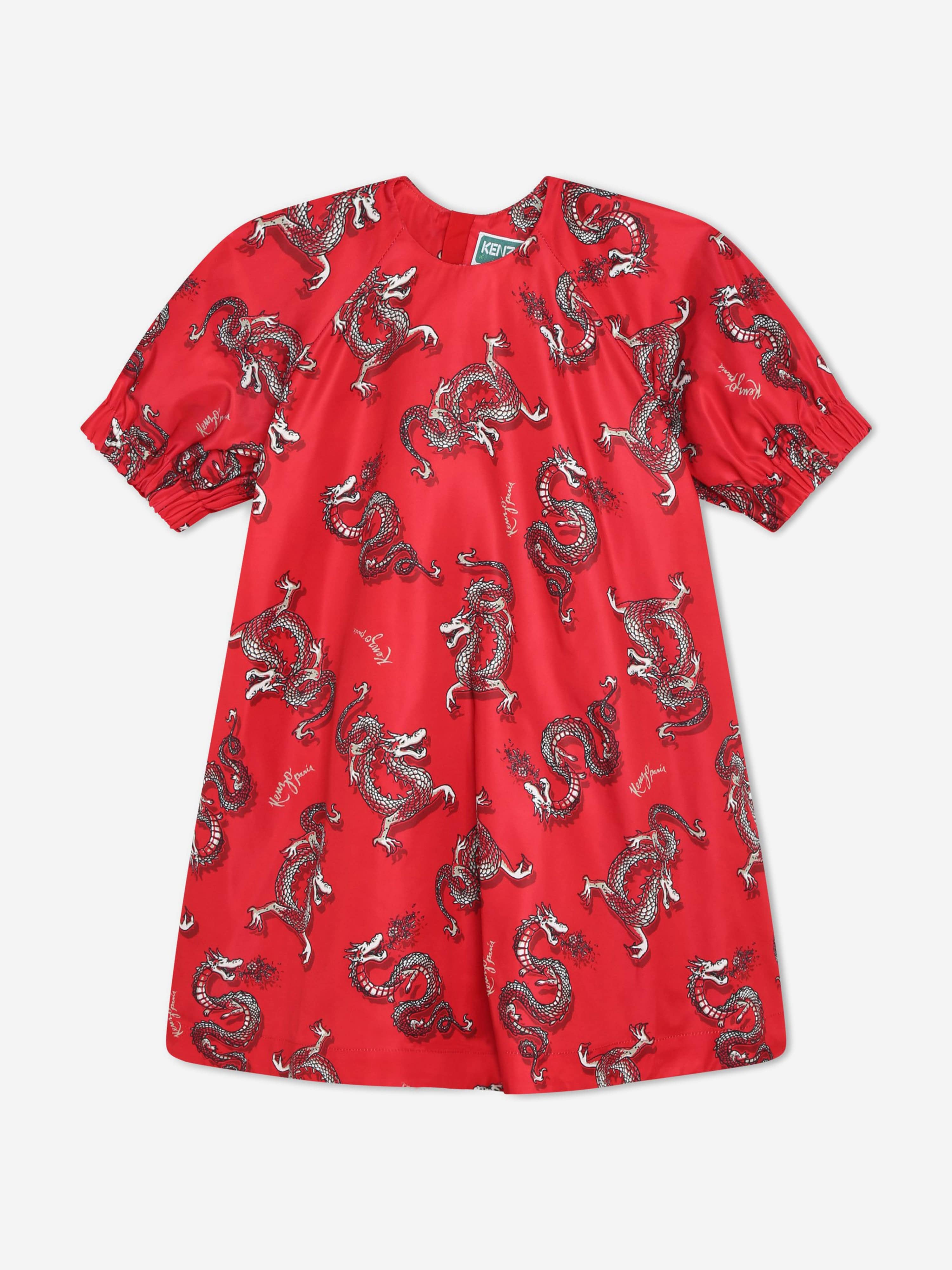Kenzo KIDS-GIRLS Red Logo Dress