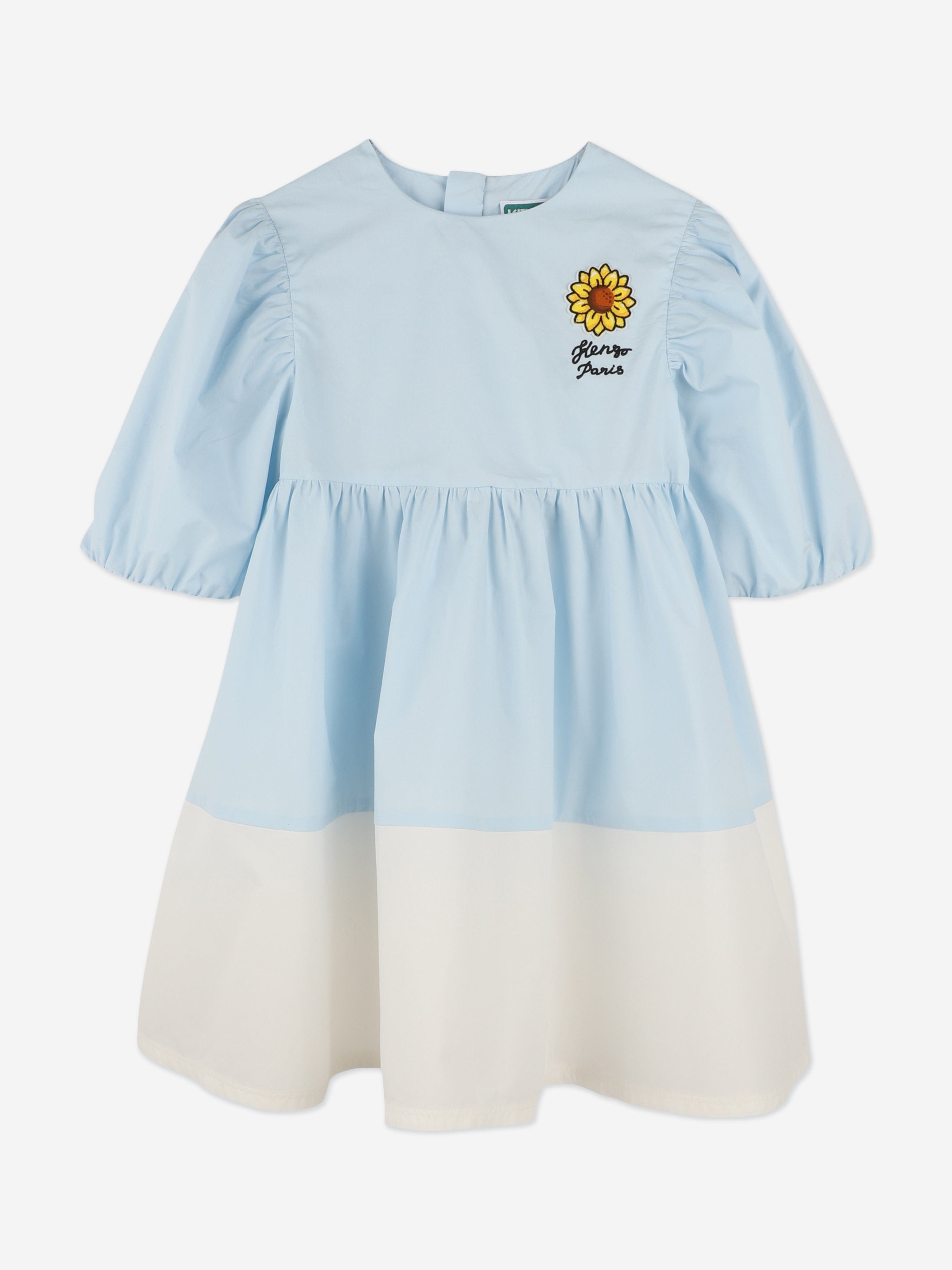 KENZO Girls Sunflower Dress in Blue | Childsplay Clothing KENZO Girls Sunflower Dress in Blue | Childsplay Clothing