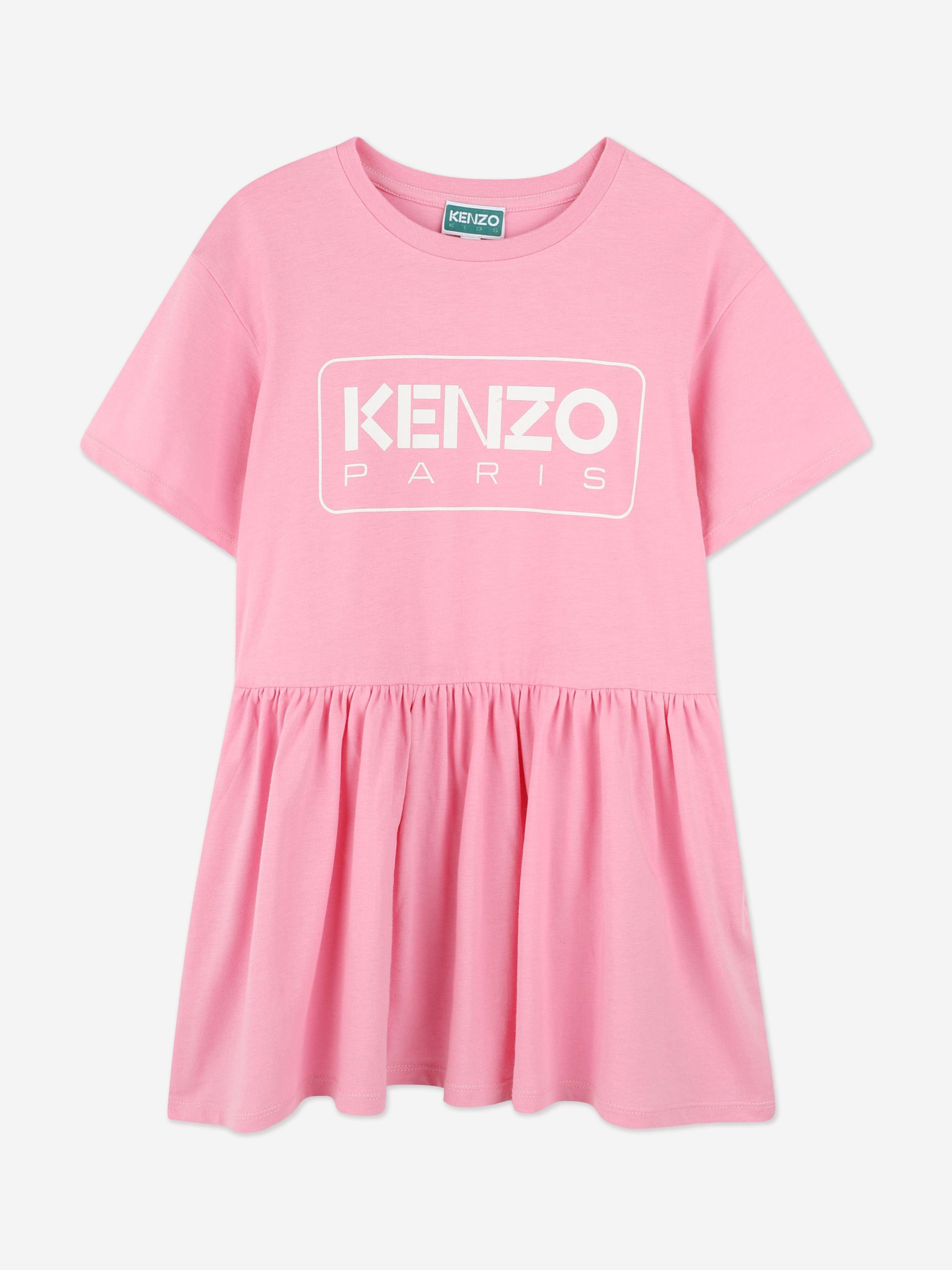 KENZO Girls Logo Sweater Dress in Pink