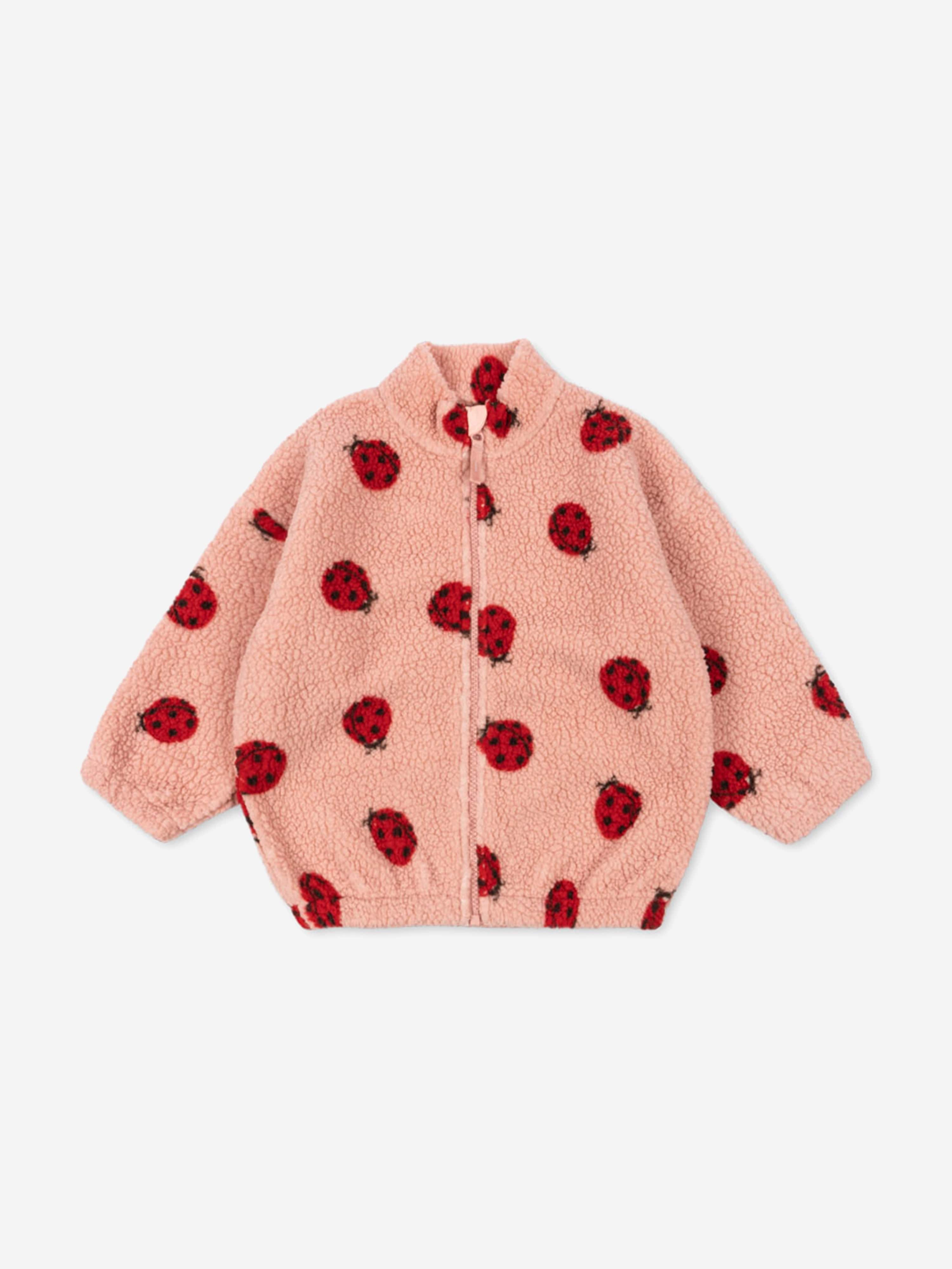 Konges Sløjd Girls Jody Ladybug Teddy Jacket in Pink | Childsplay