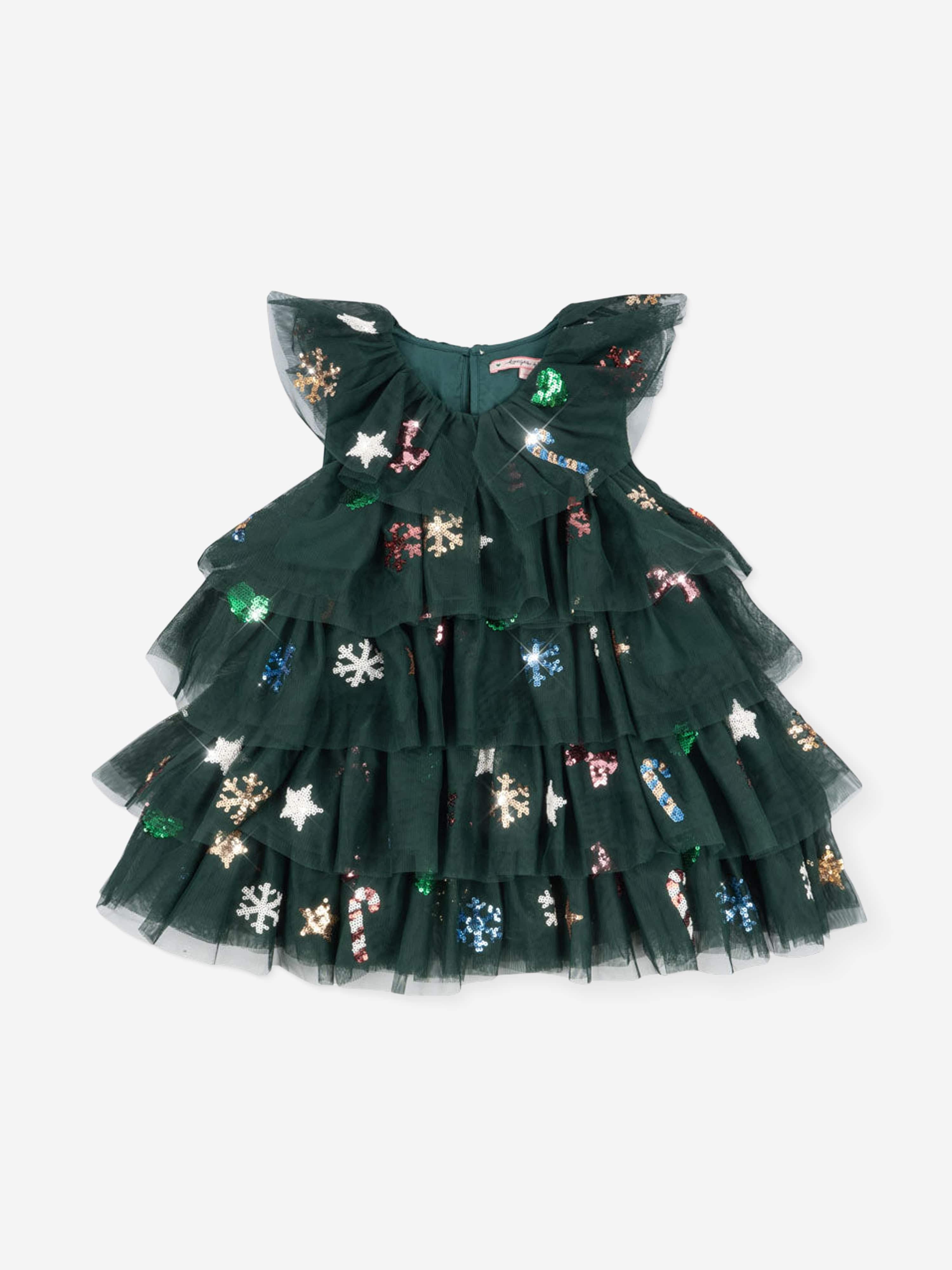 Konges Sljd Girls Yvonne Tulle Christmas Dress in Green | Childsplay Clothing Konges Sljd Girls Yvonne Tulle Christmas Dress in Green | Childsplay Clothing
