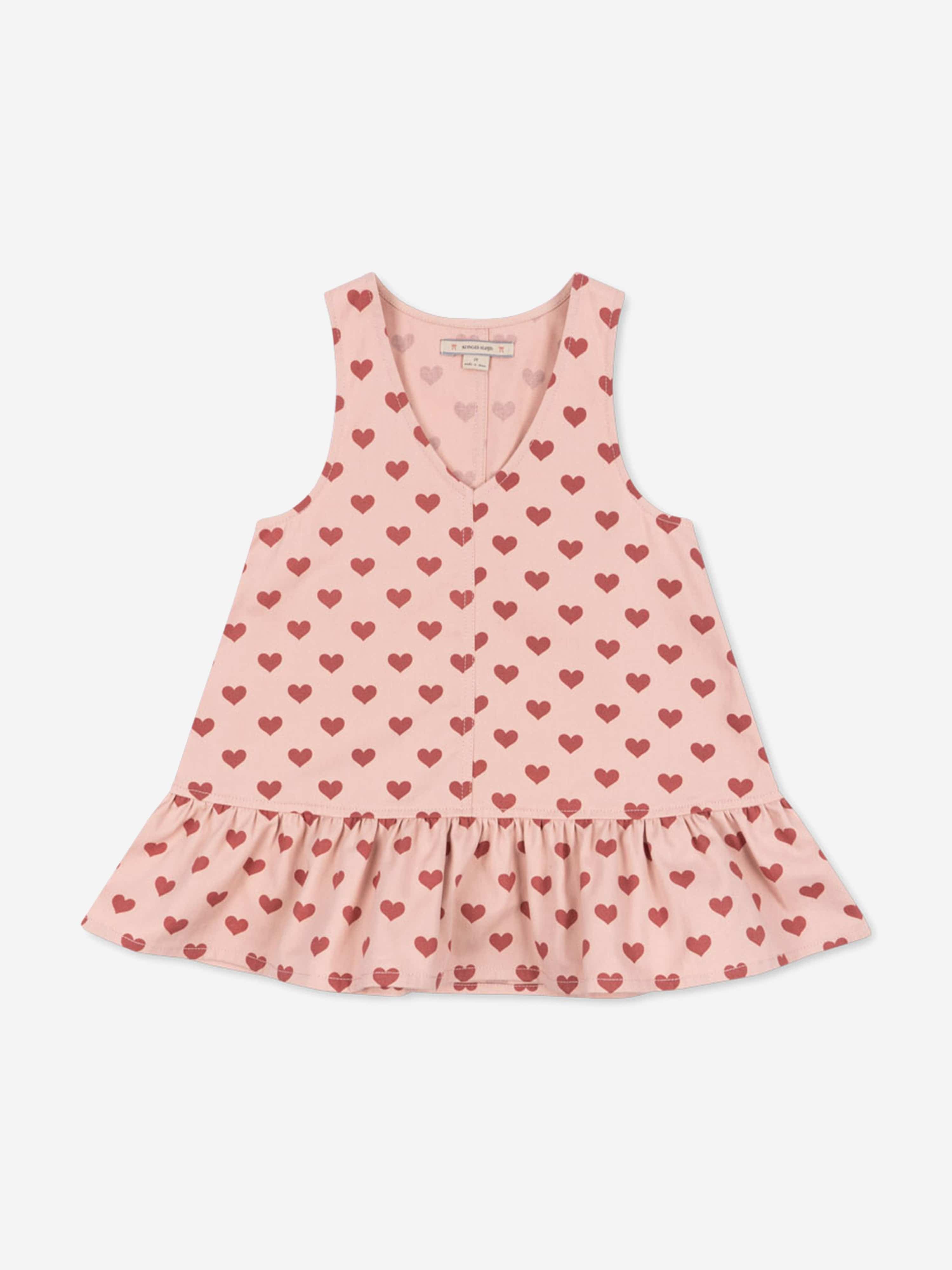 strapless open back dress Konges Sløjd Girls Hearts Fen Dress in Pink