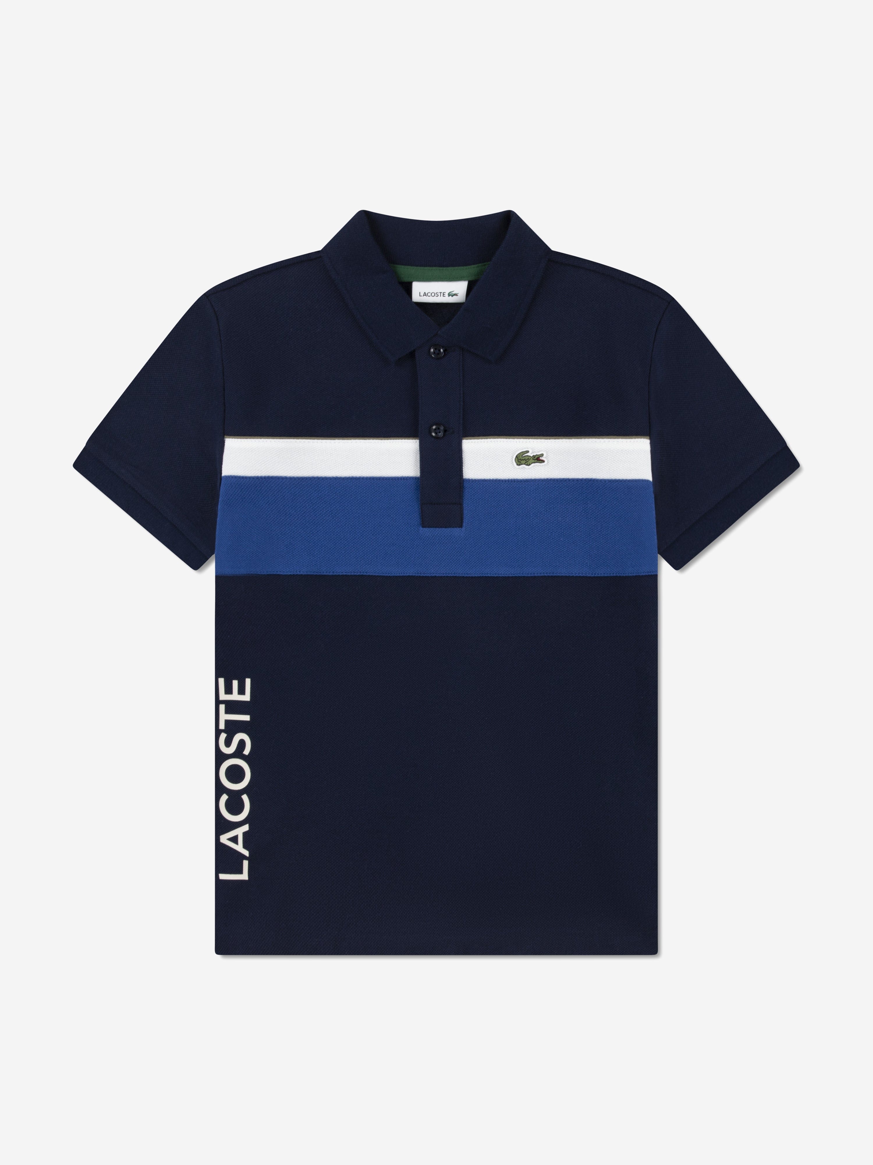 Lacoste Kids Lacoste Boys Colourblock Polo Shirt in Navy