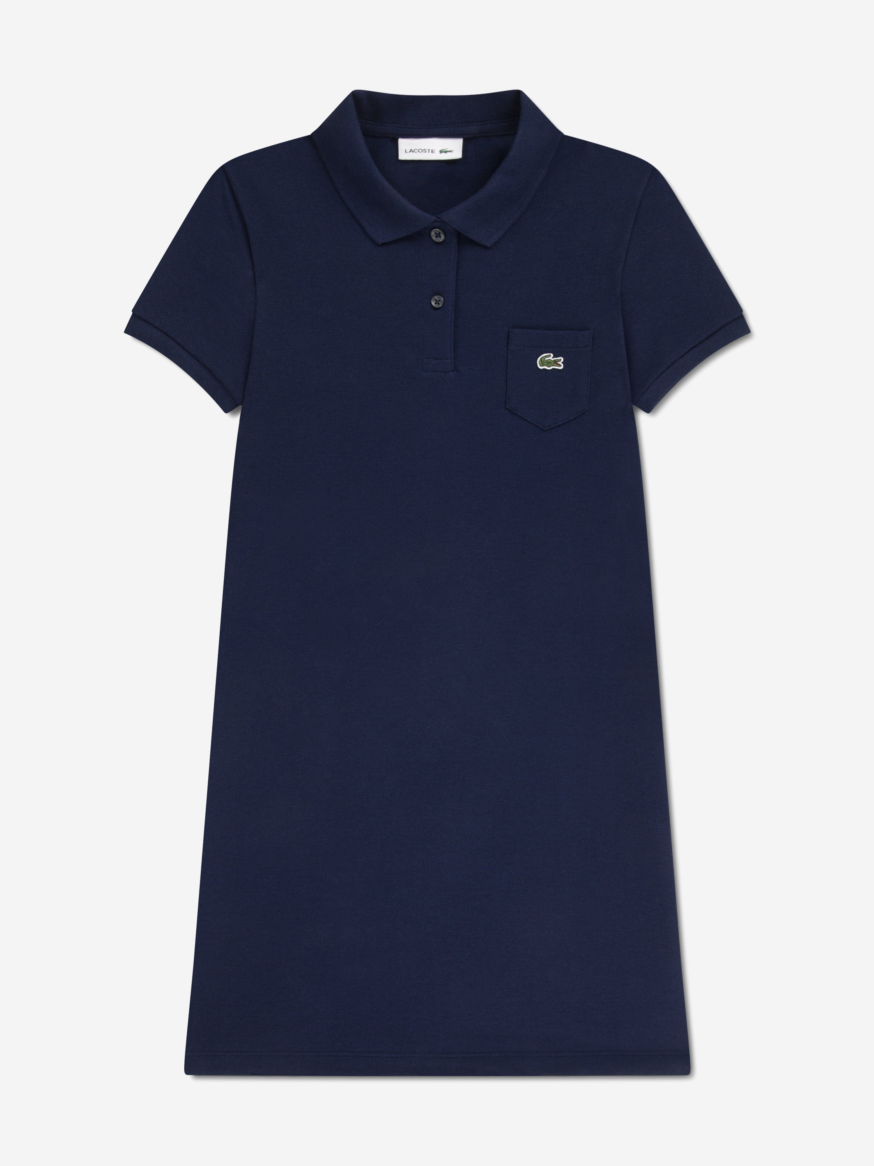 lacoste navy blue dress Lacoste Girls Pique Polo Dress in Navy