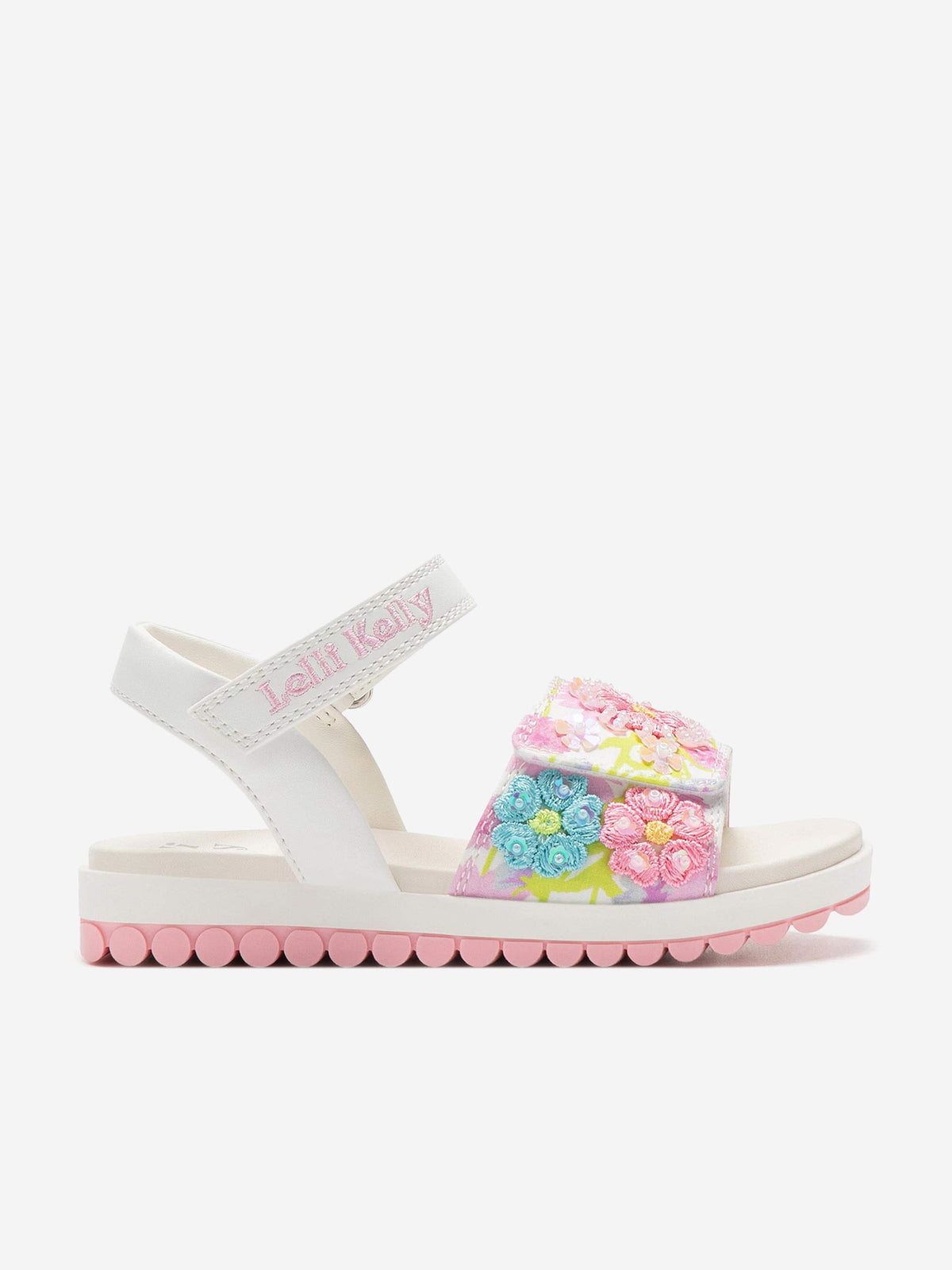 Sandali Eloise Lelli Kelly Per Bambina - Decorazione Floreale, Suola Gomma Ergonomica, Cinturino Regolabile