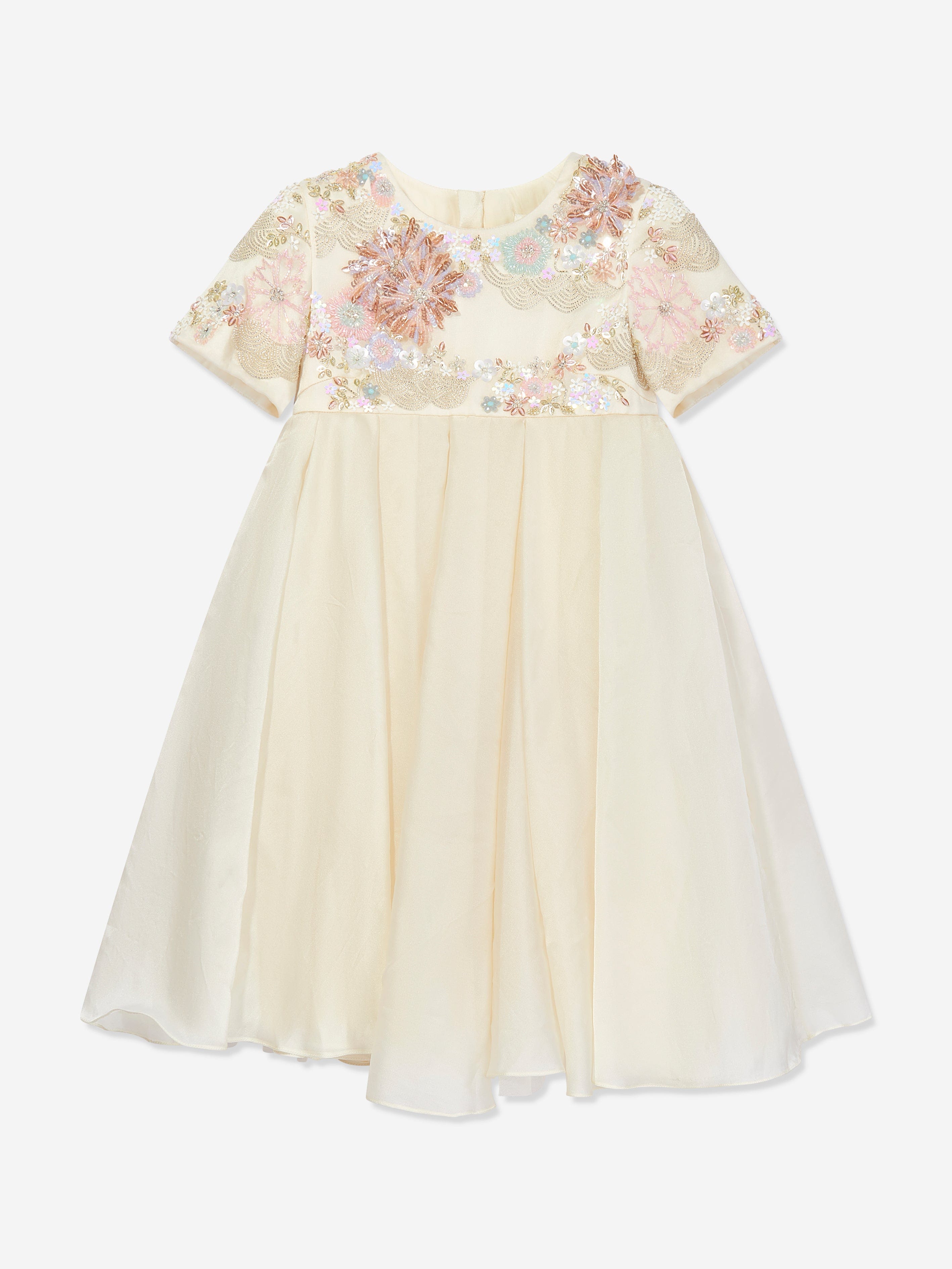 Maison Ava Girls Delphine Embellished Tulle Dress in Ivory Maison Ava Girls Delphine Embellished Tulle Dress in Ivory