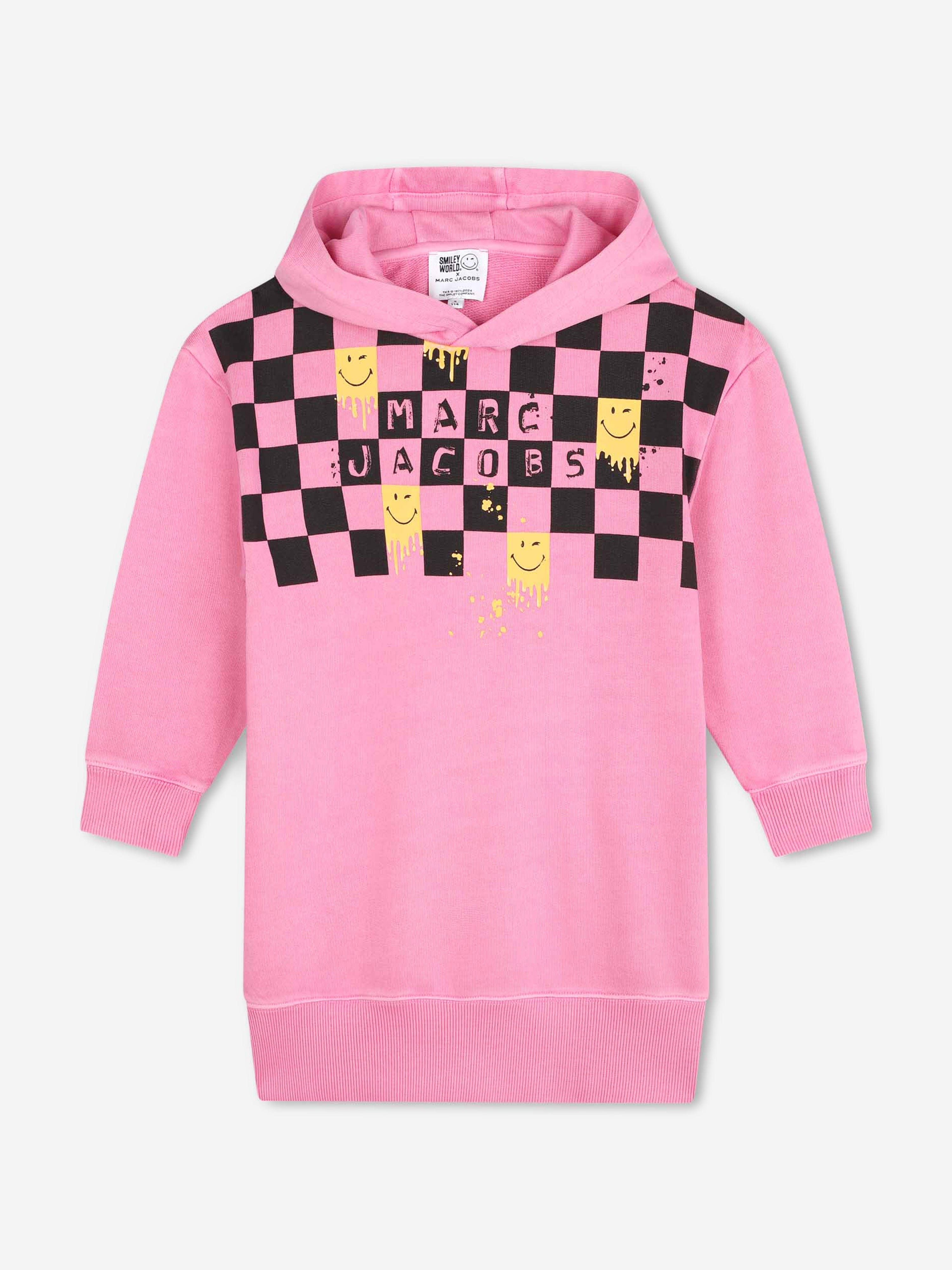 MARC JACOBS MARC JACOBS Girls Smiley World Hooded Sweater Dress in