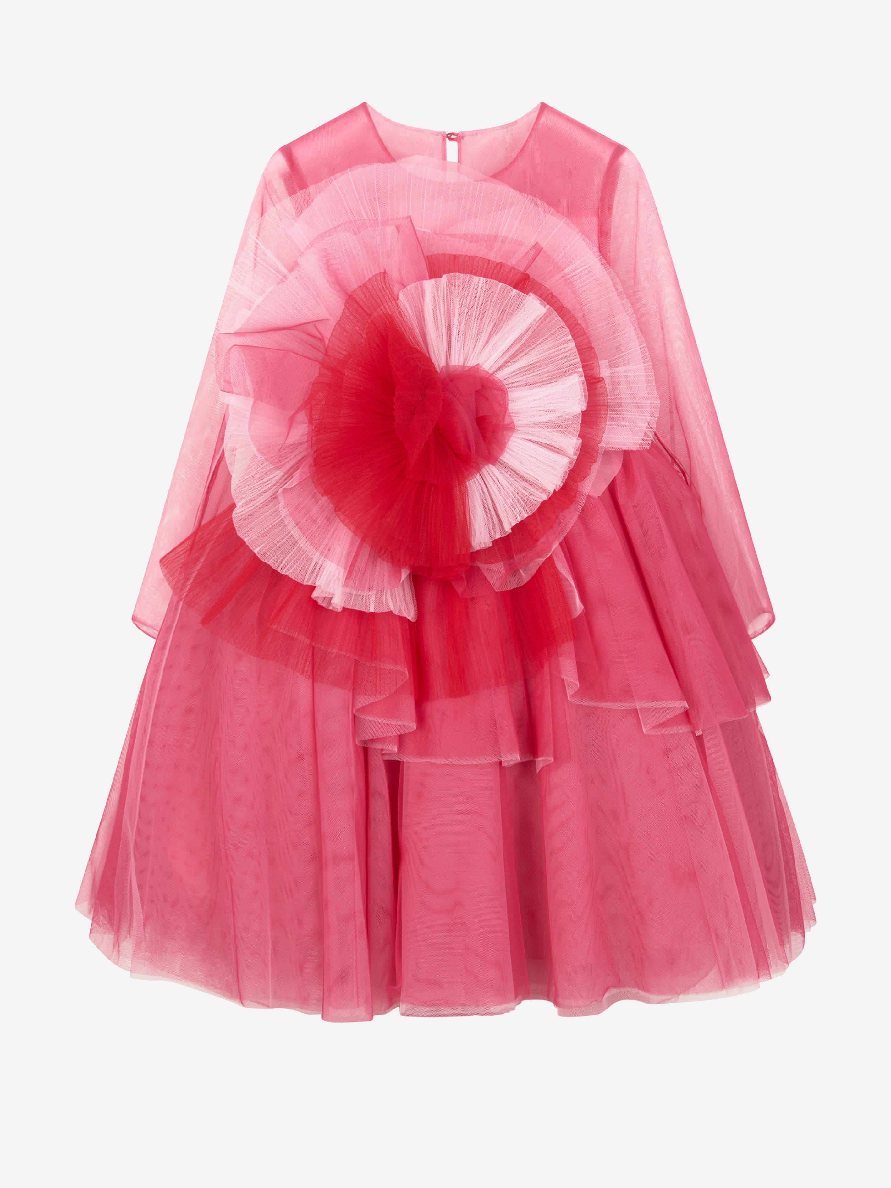 Marchesa Girls Volant Tulle Gown in Pink 6 Yrs