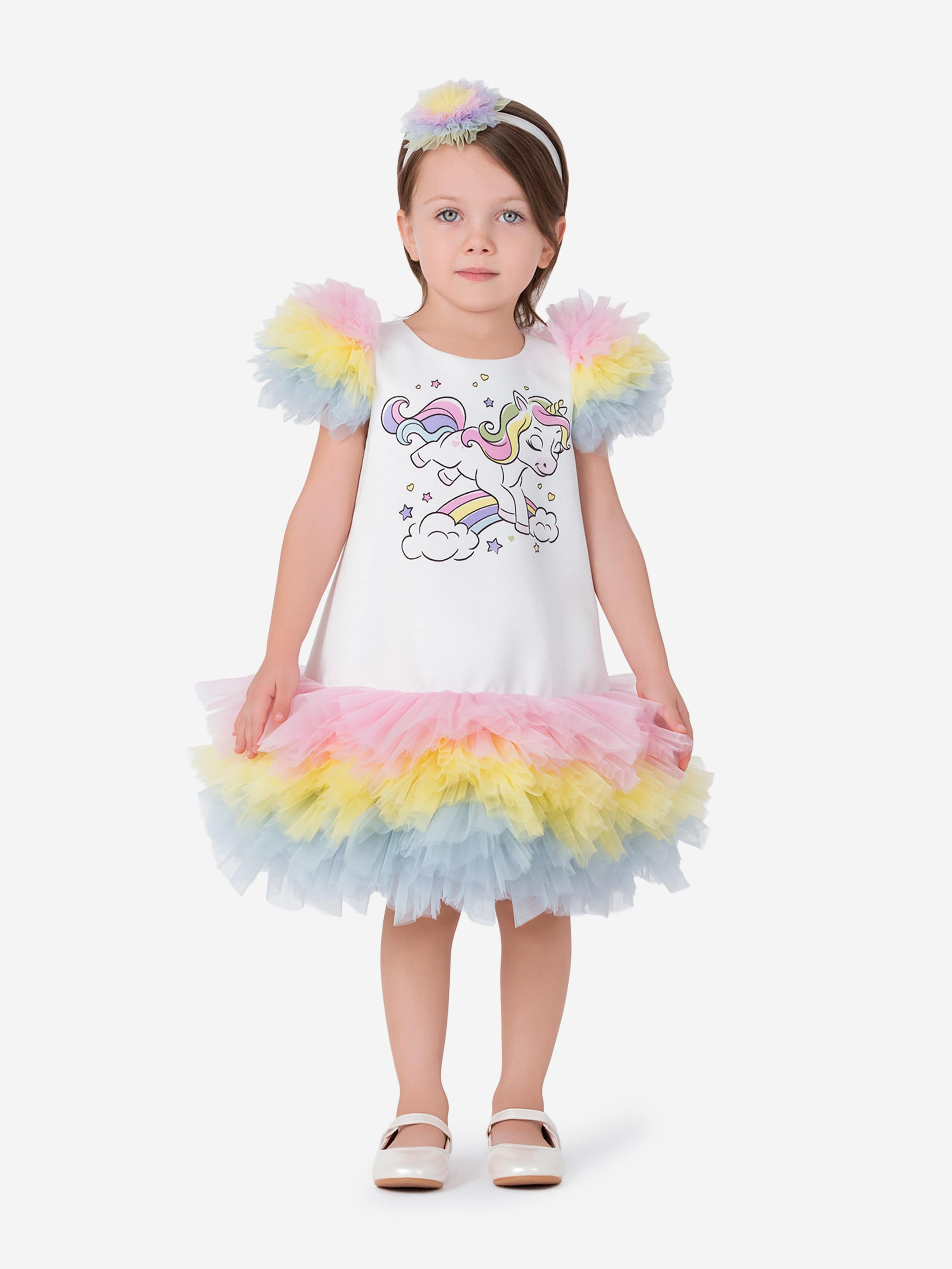 Magical Costumes Baby Girls Unicorn Party Dress in White 18 Mths