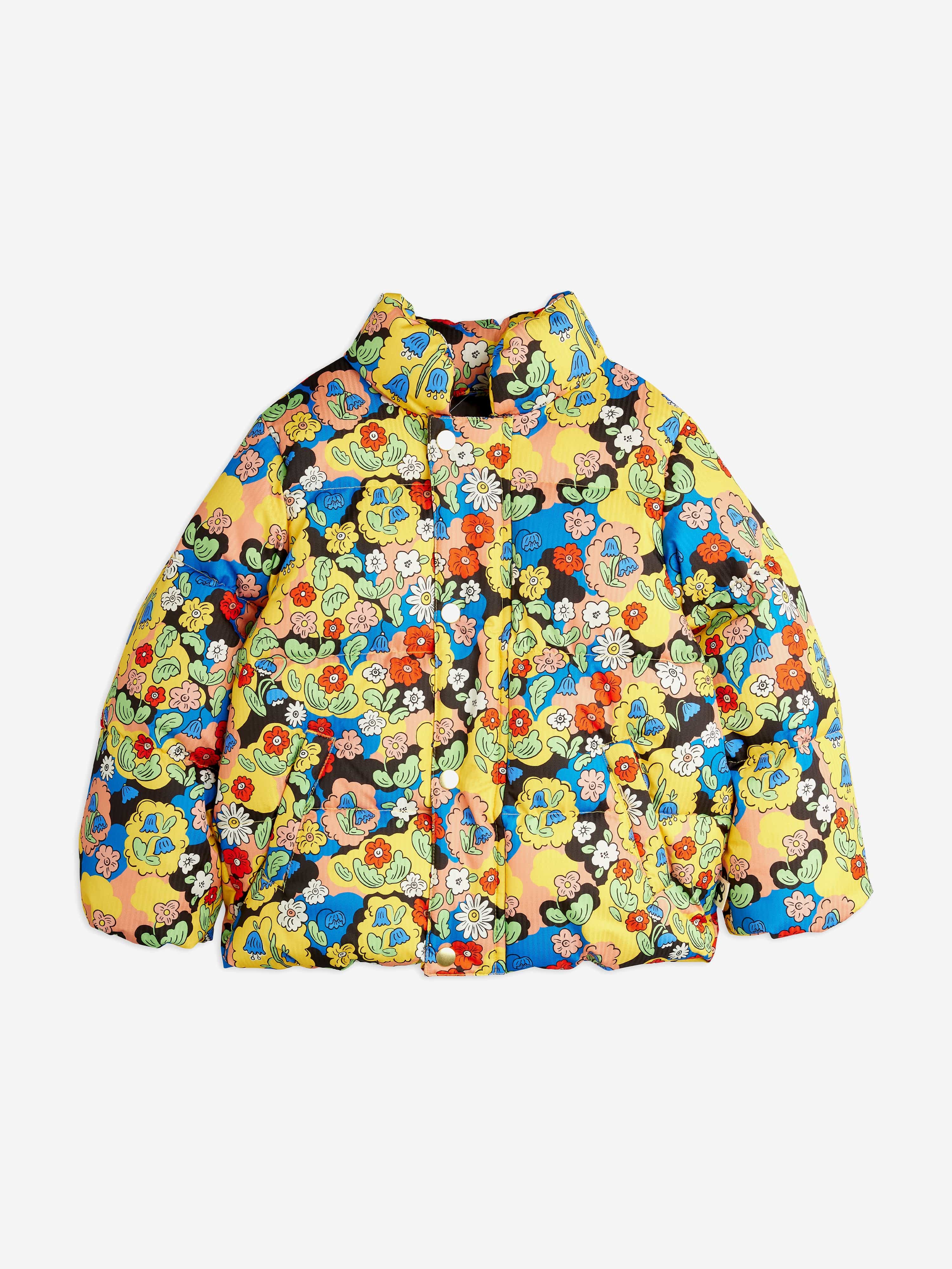 Mini Rodini Girls Flowers AOP City Puffer Jacket in Multicolour
