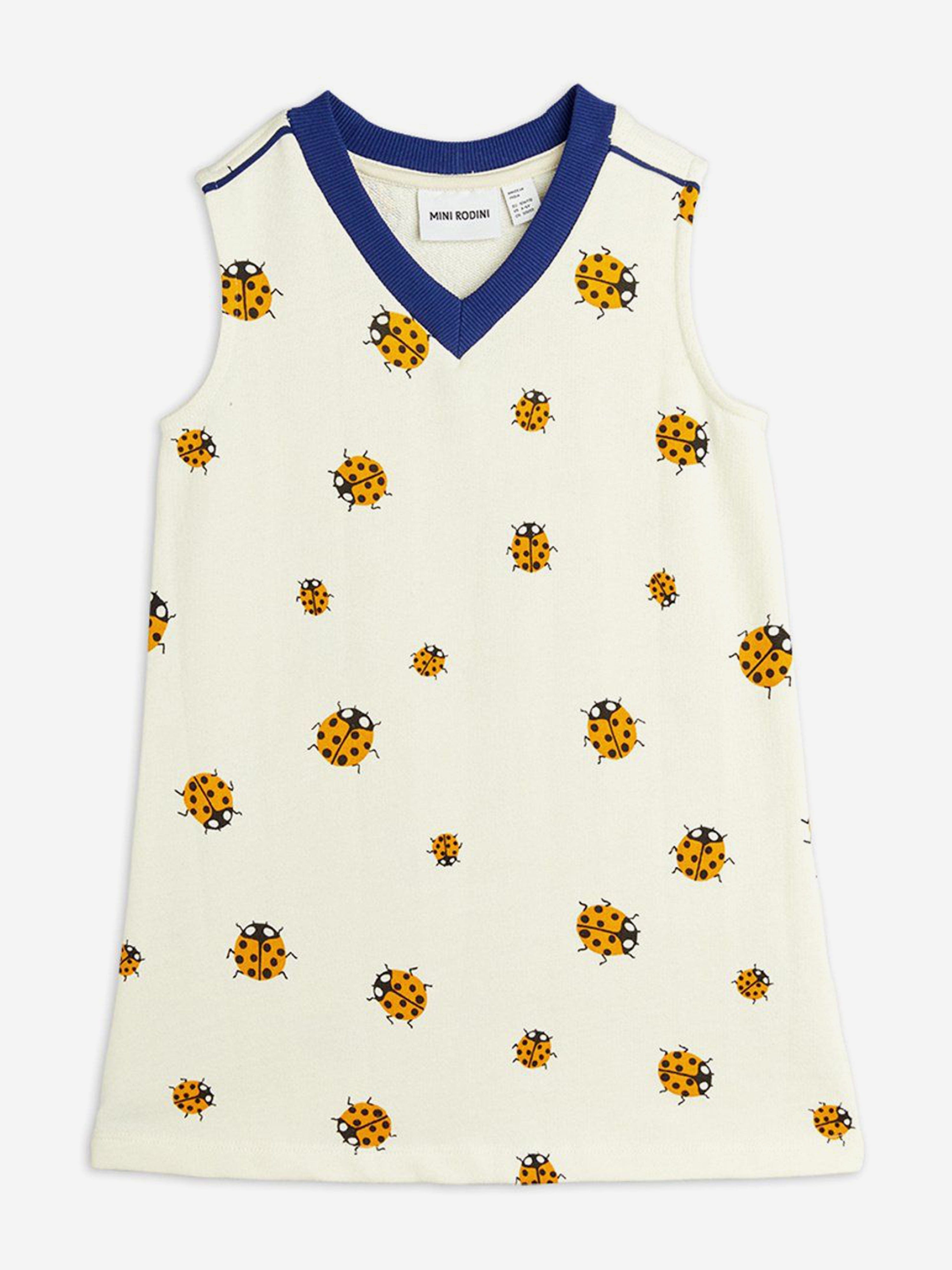 Mini Rodini Girls Ladybugs Sweater Dress in Ivory
