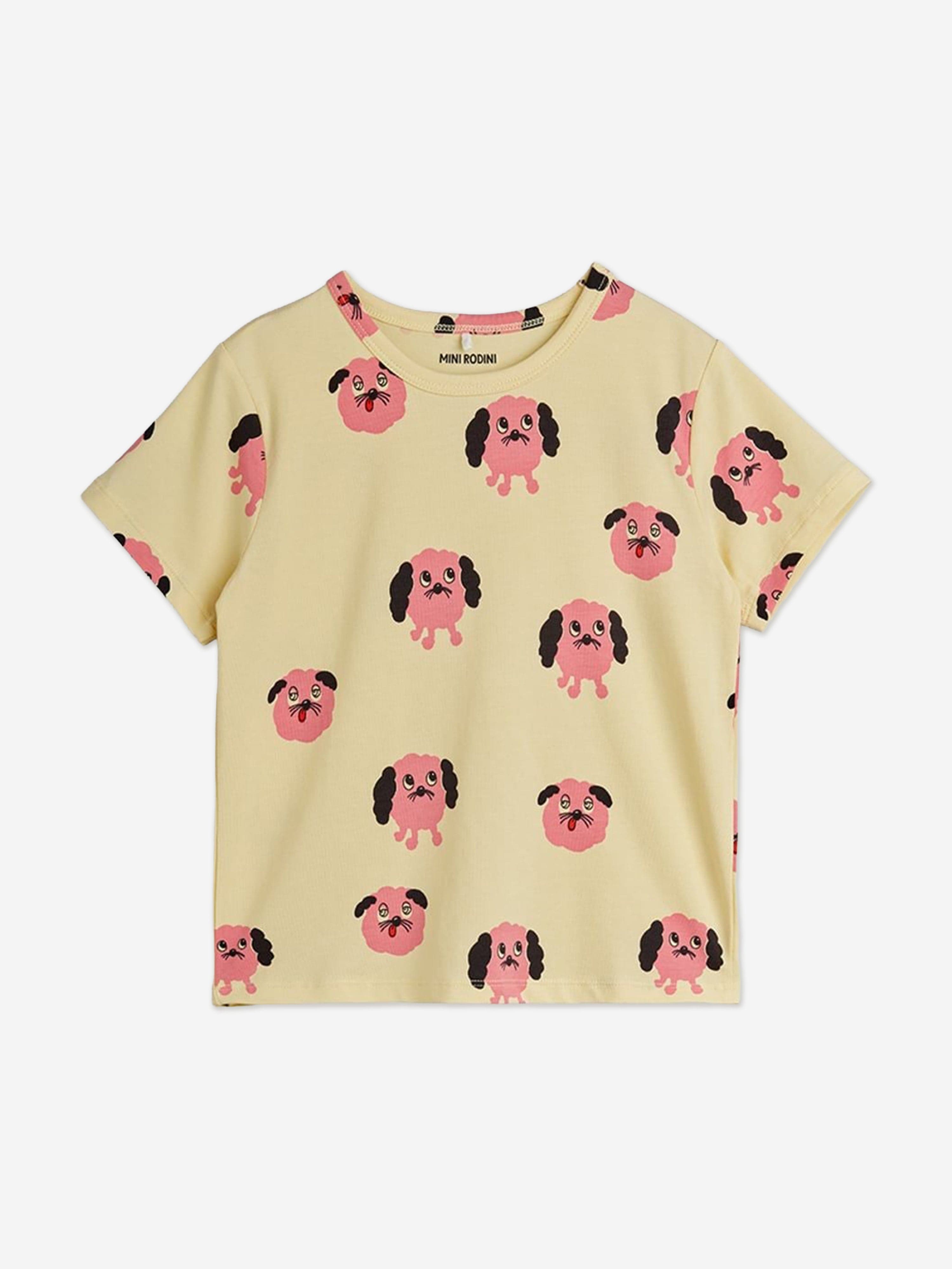 mini rodini dog dress Mini Rodini Baby Girls Doggies AOP T-Shirt in Yellow