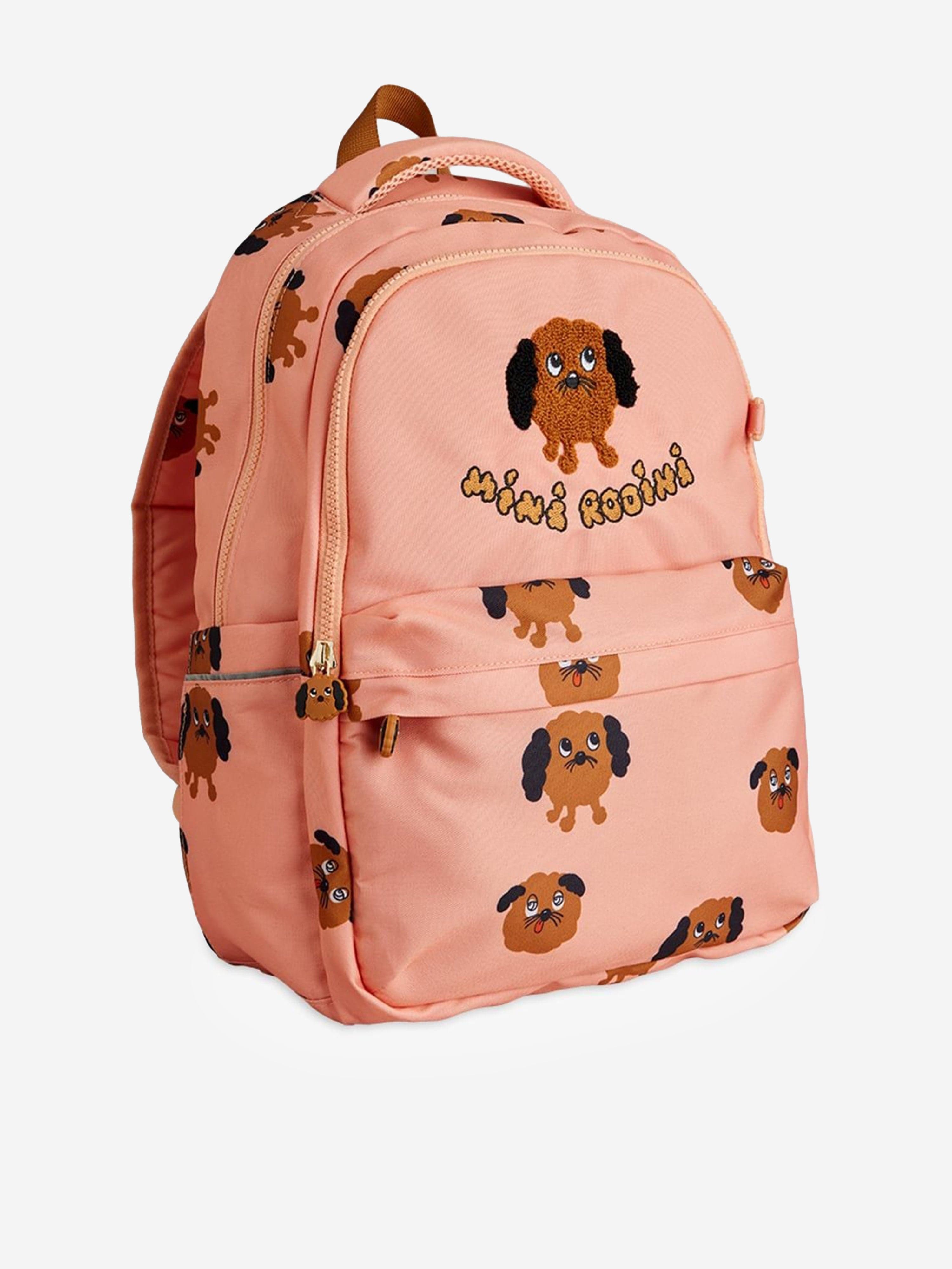 childs play mini backpack Mini Rodini Girls Doggies AOP Backpack in Pink (40cm)