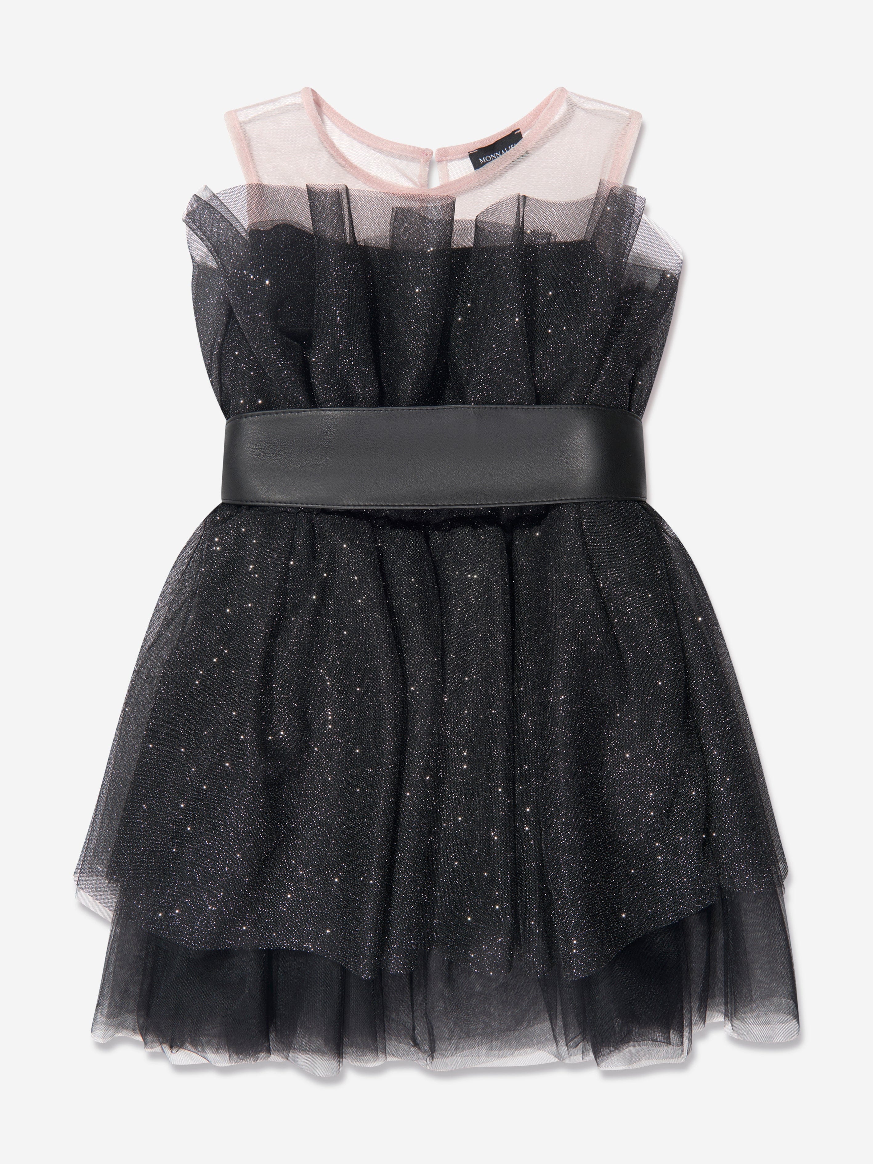 black mini dress with sheer overlay Kylie Black Sparkle Mesh Mini Dress