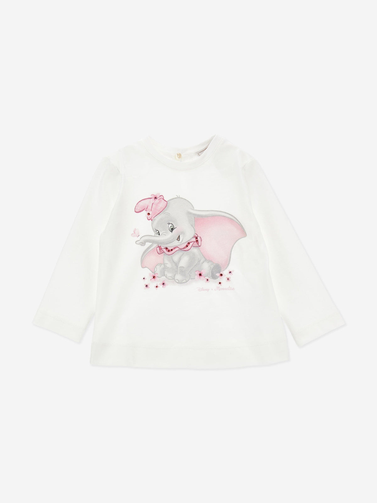 Monnalisa Baby Girls Long Sleeve Dumbo T-Shirt in Ivory 