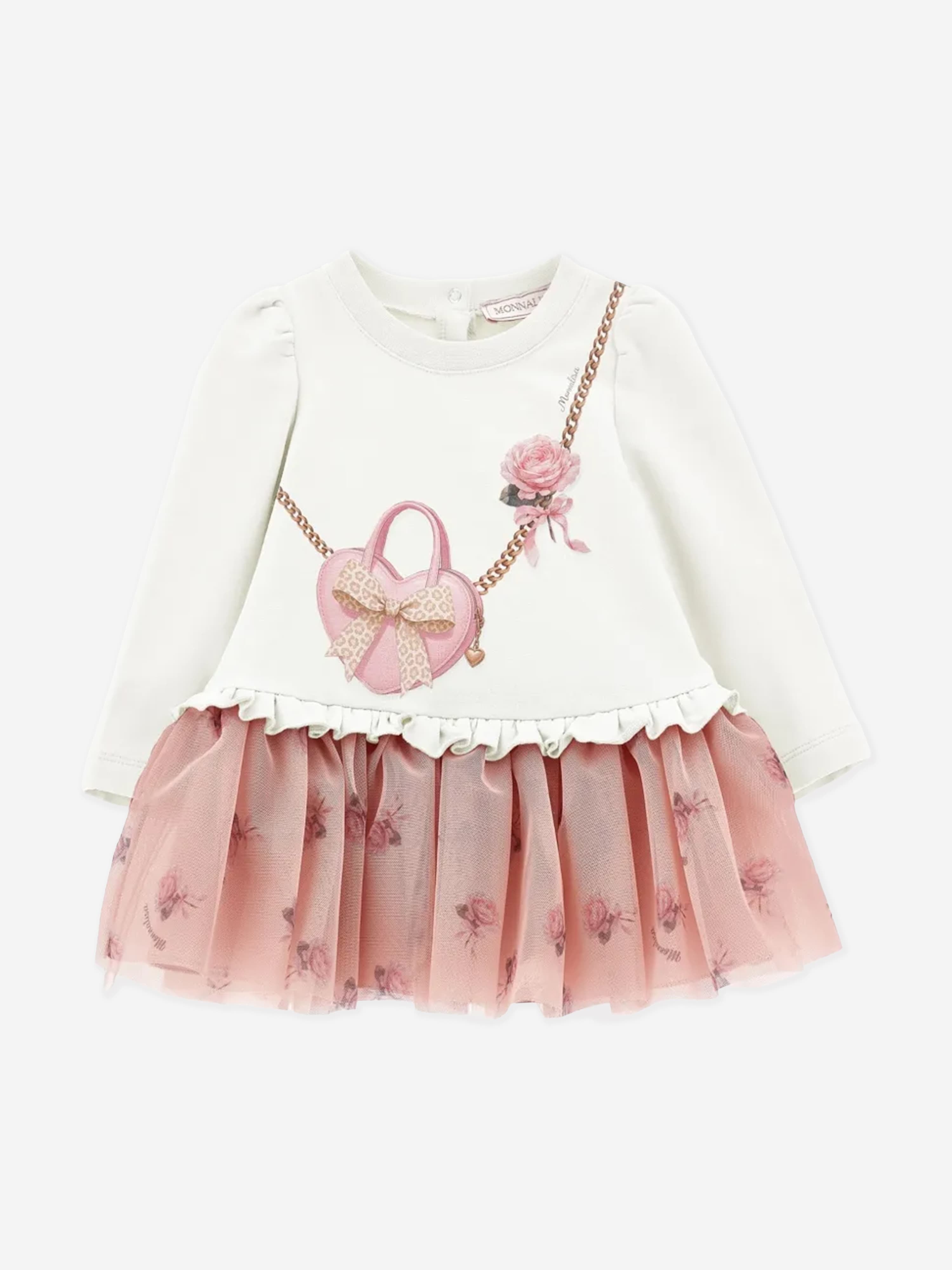 designer baby girl dress Monnalisa Girls Heart Bag And Rose Print in Pink 12 months Color:#2-Byzantium Model Rino Womens Dresses Macys Dresses 3 Years (100cm) 56