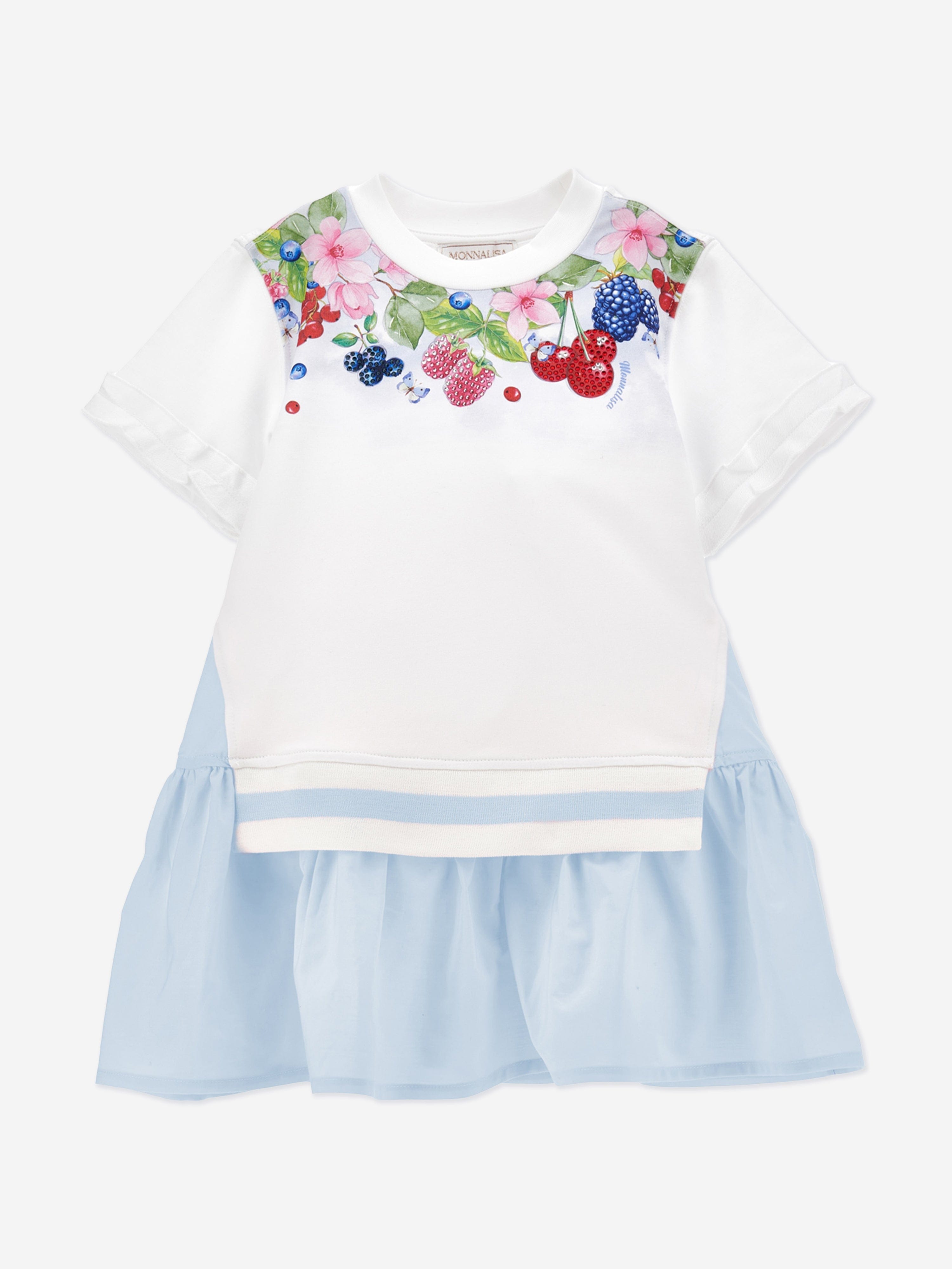 monnalisa mermaid dress Monnalisa Girls Fruit Dress in White