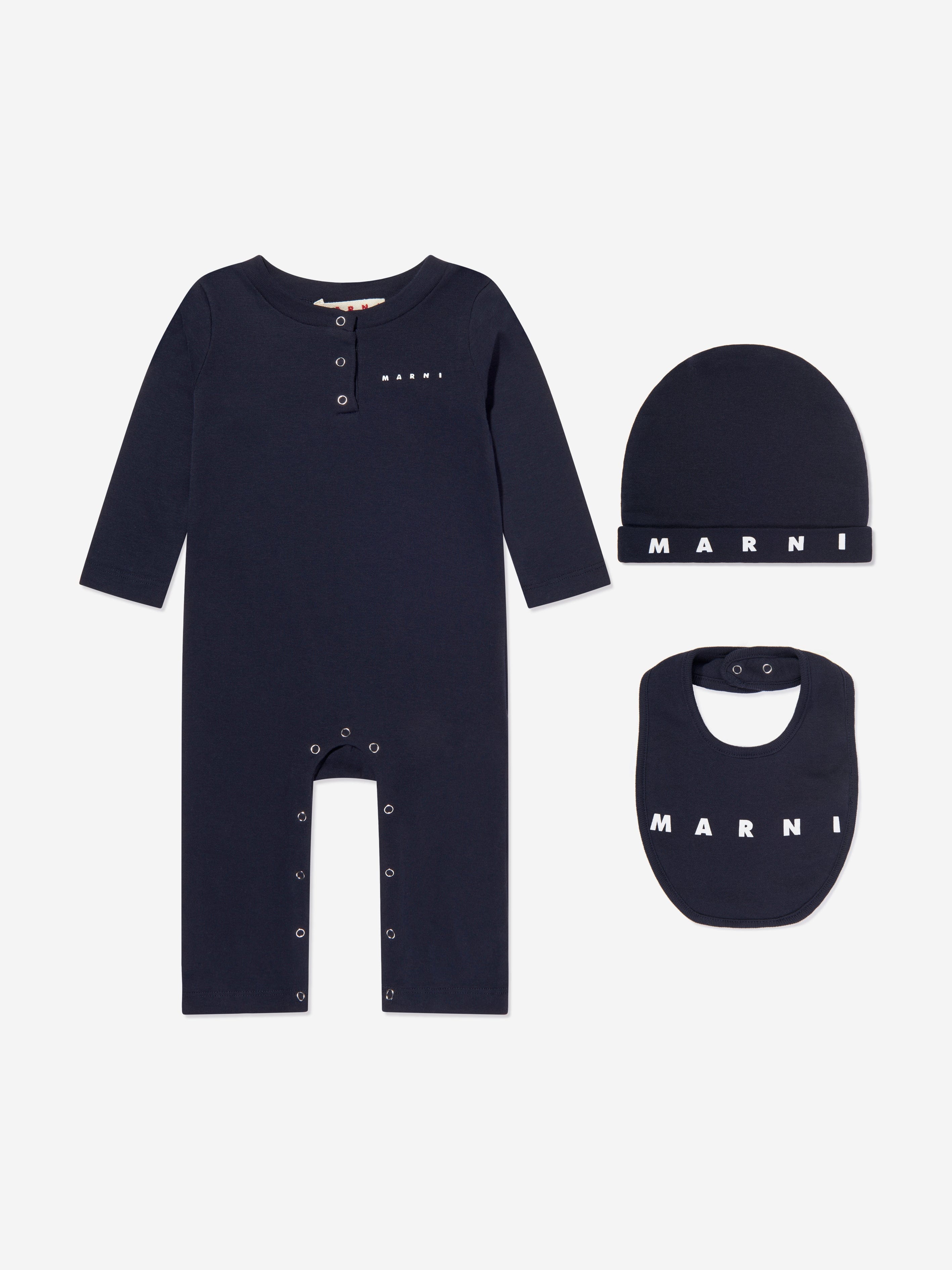 MARNI Baby Logo Romper Set in Navy | Childsplay Clothing