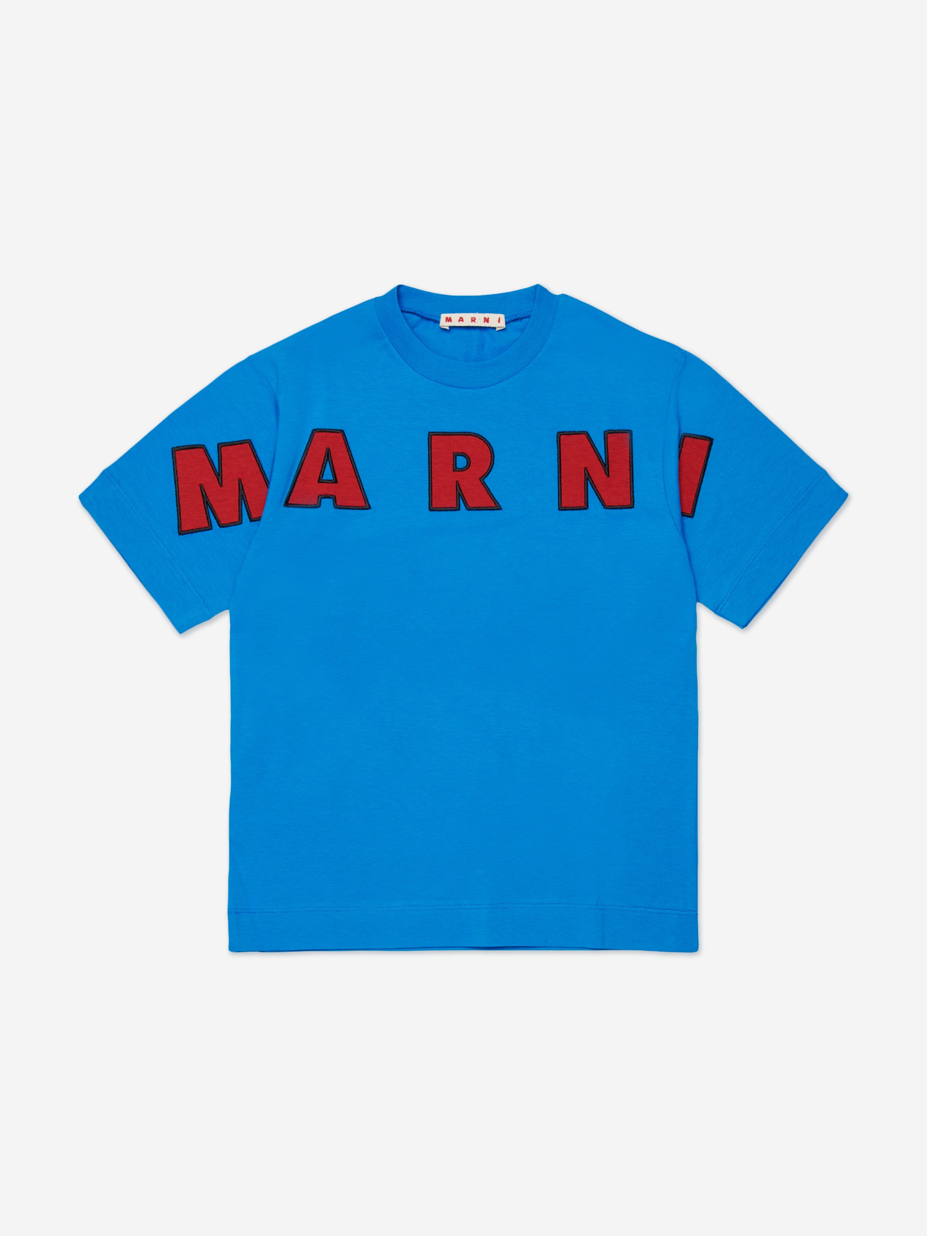 MARNI キッズ ロゴ Tシャツ 14Y ネイビー MARNI Kids Logo T-Shirt in Blue | Childsplay Clothing
