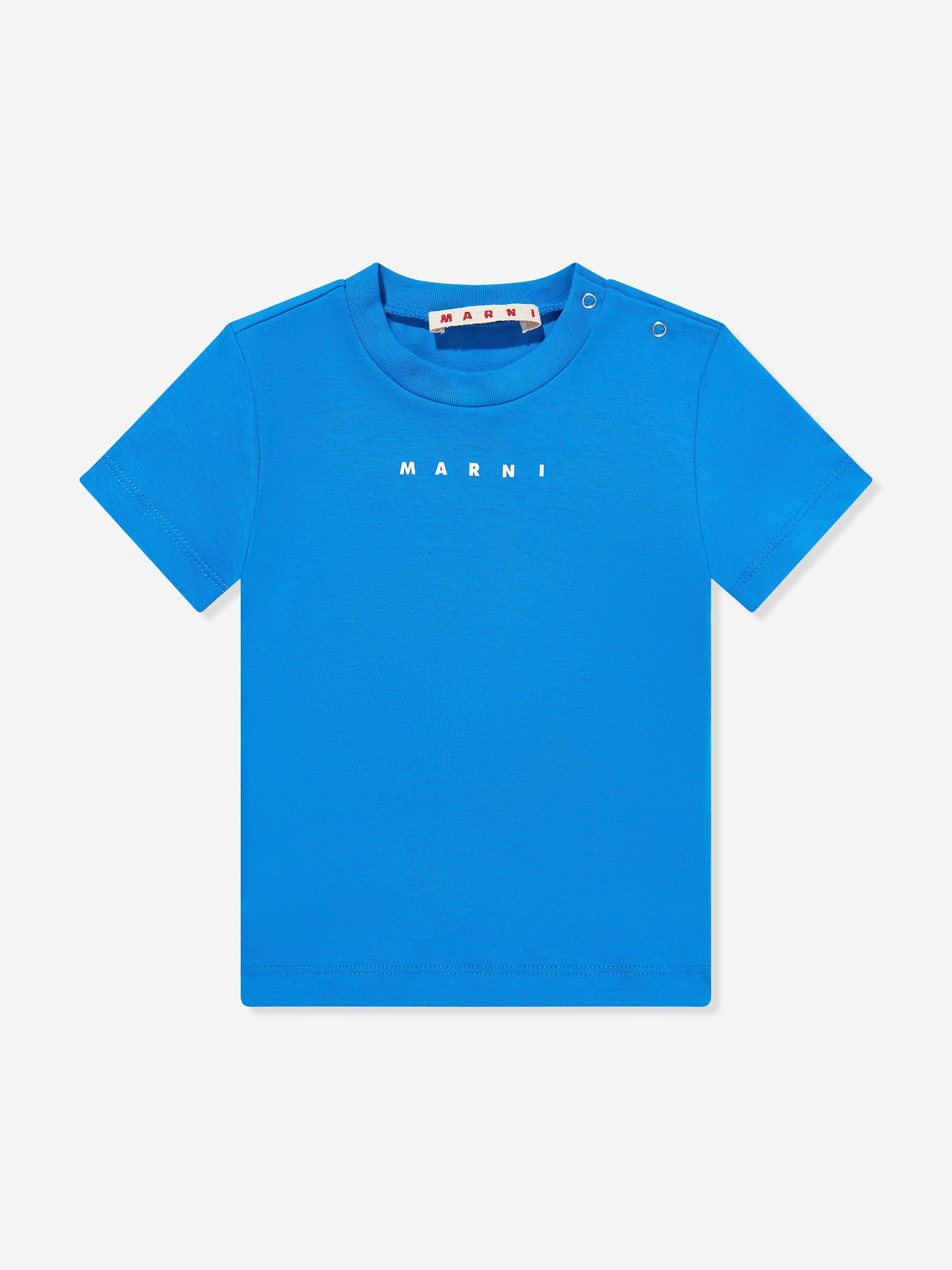 MARNI Baby Cotton Logo T-Shirt in Blue | Childsplay Clothing