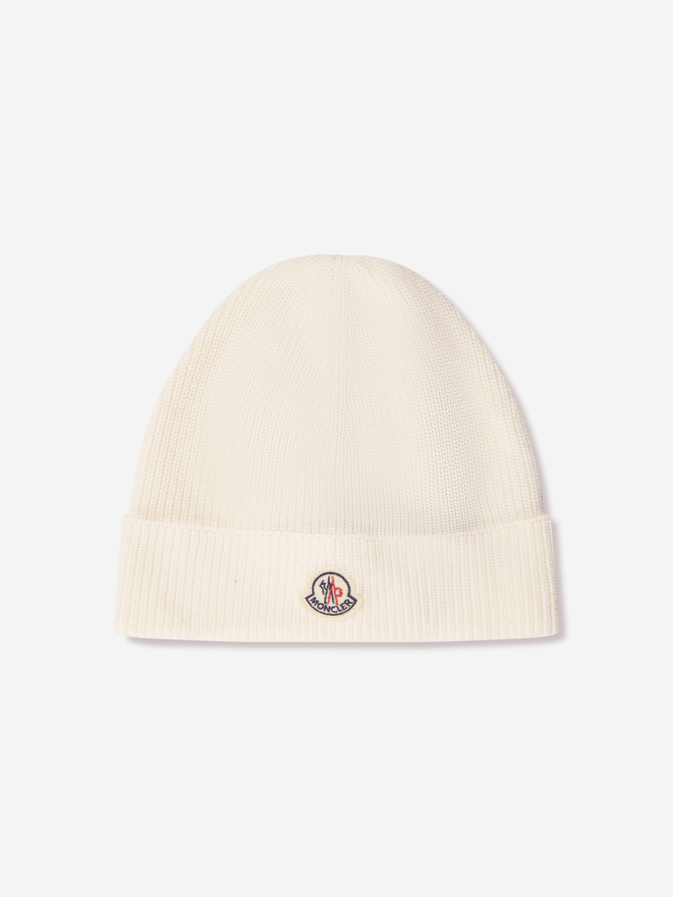 Moncler Enfant Baby Beanie Hat in Ivory | Childsplay Clothing