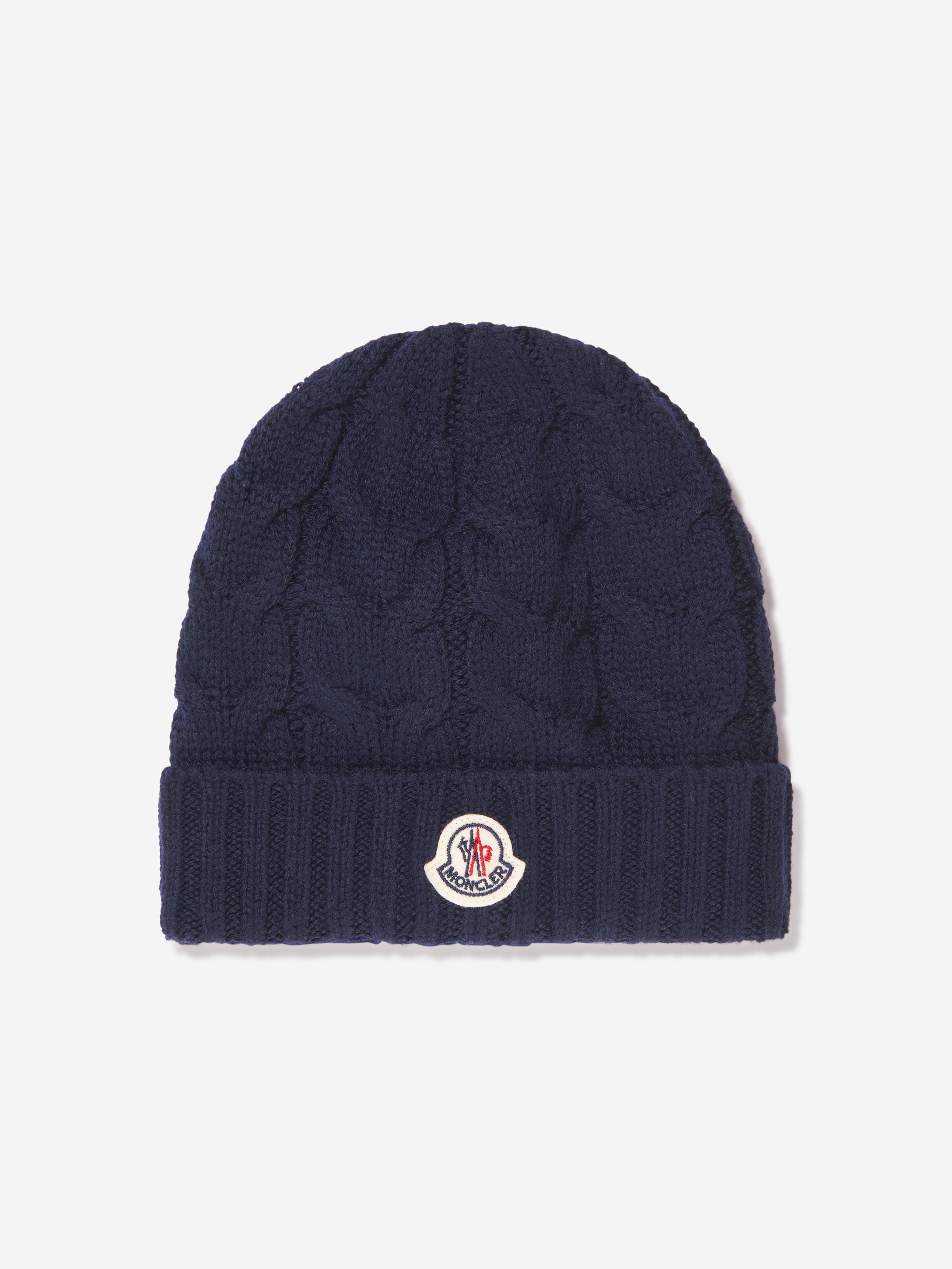 navy blue moncler beanie