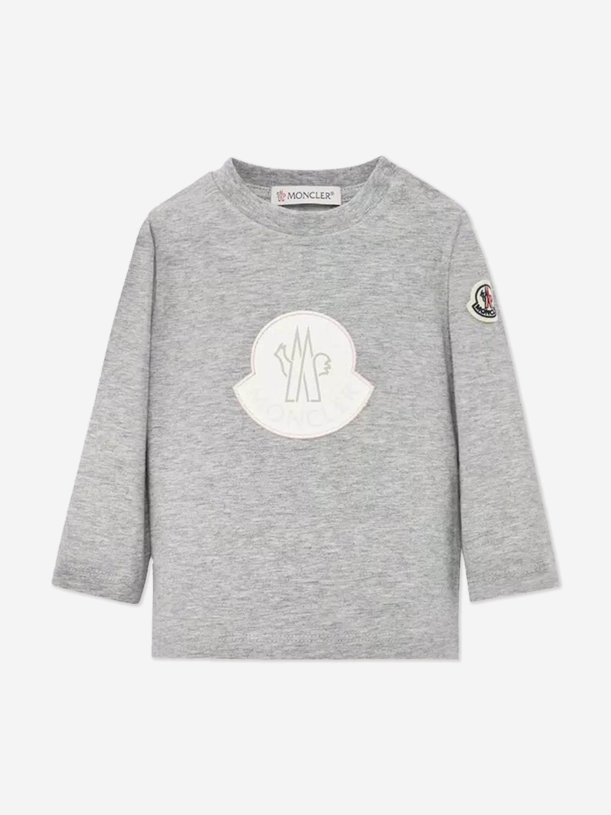 Moncler Enfant Baby Girls Long Sleeve Logo T-Shirt in Grey 