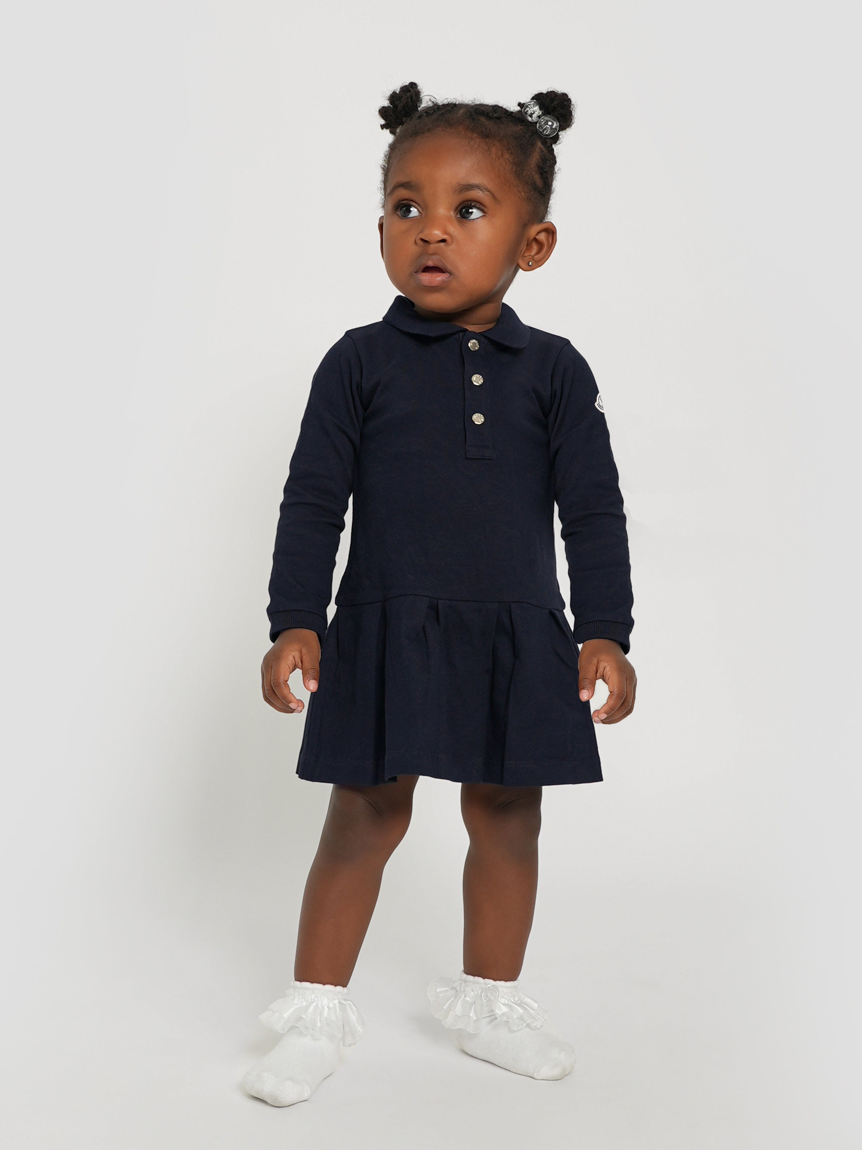 Moncler Enfant Baby Girls Polo Dress in Navy Moncler Enfant Baby Girls Polo Dress in Navy