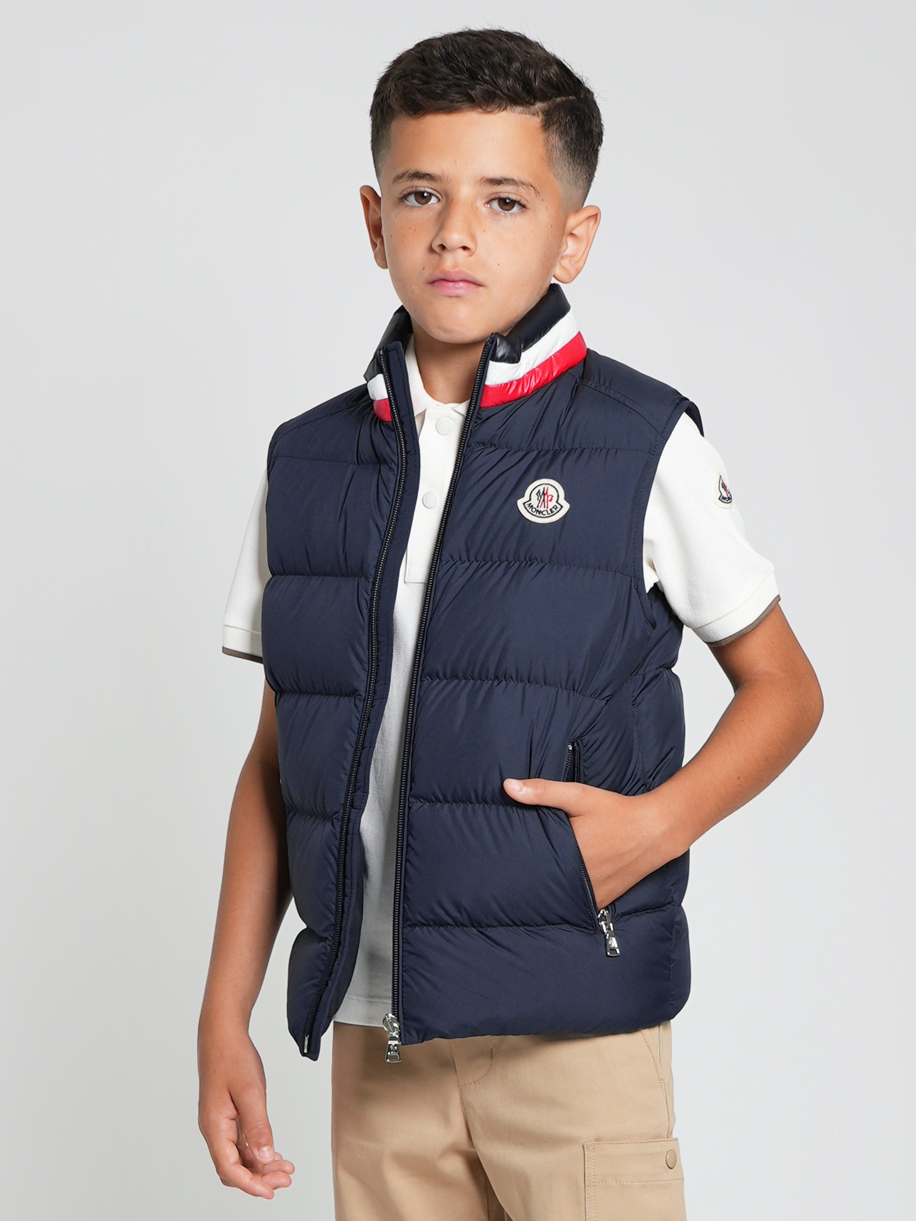 Gilet Navy Moncler Gui Padded Gilet Moncler Gui Gilet Navy Clearance