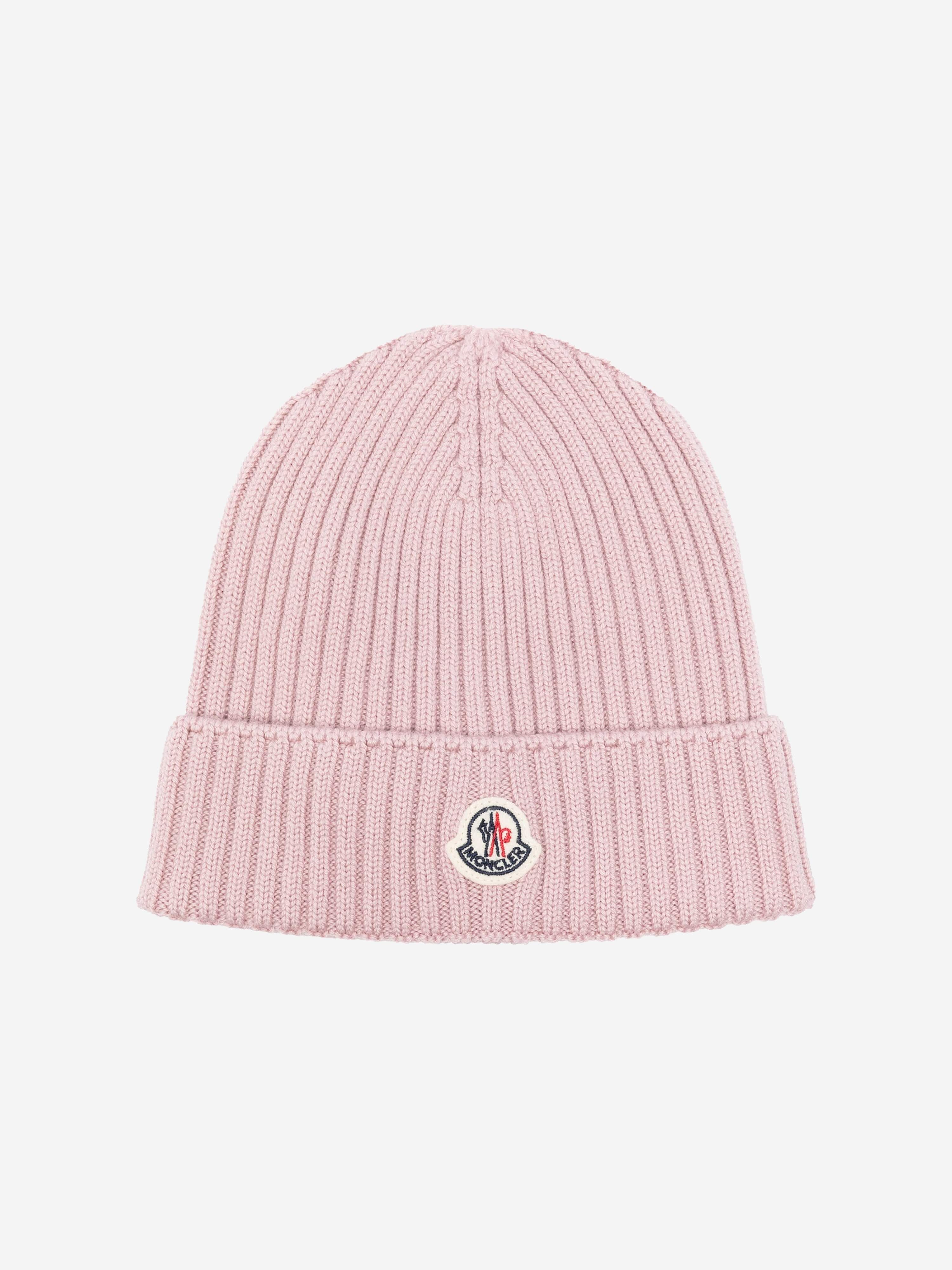 Moncler Enfant Moncler Enfant Girls Wool Beanie Hat in Pink