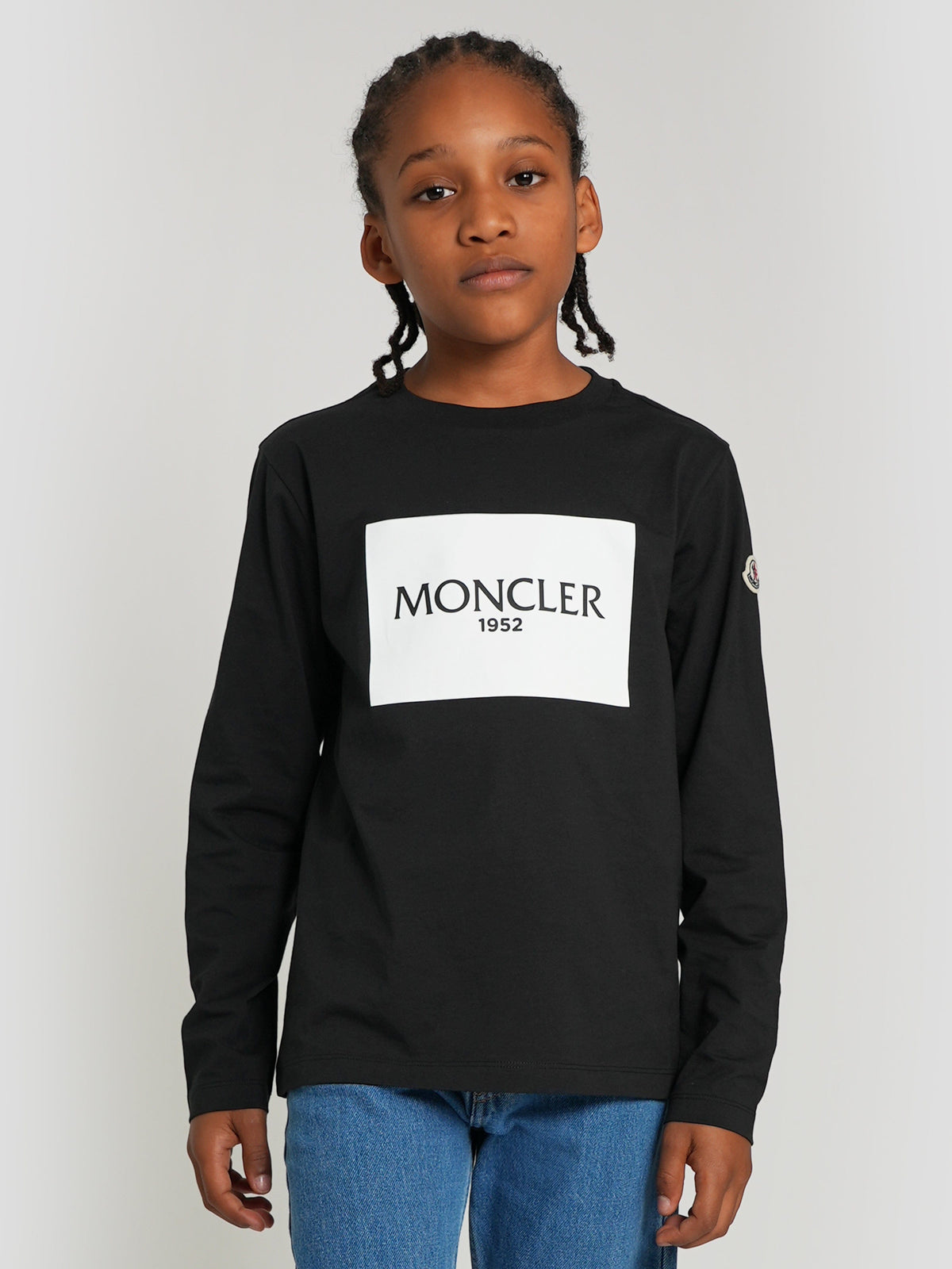 Moncler Enfant Boys Long Sleeve T-Shirt in Black | Childsplay Clothing
