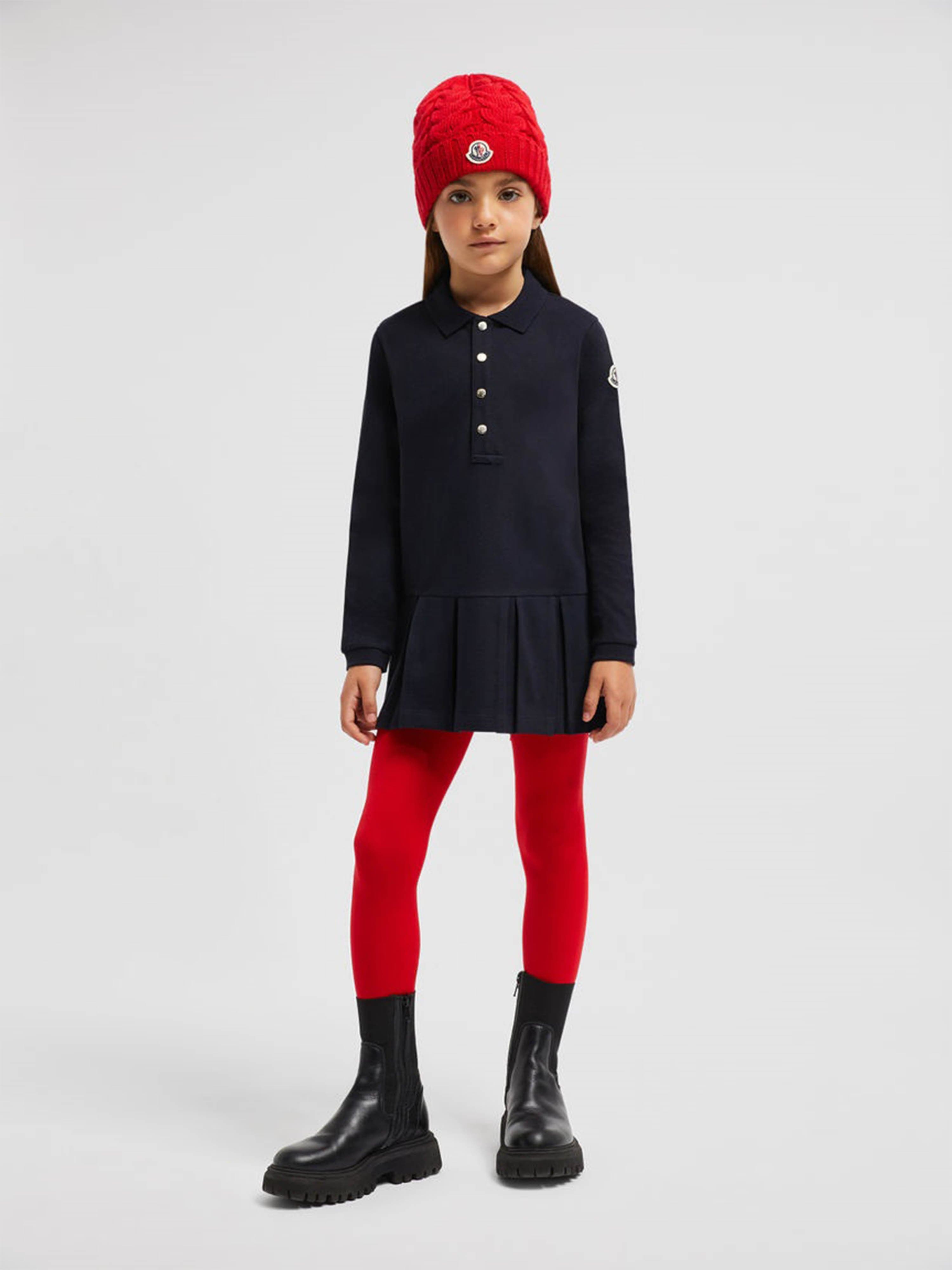 navy blue dress black leggings Moncler Enfant Girls Polo Dress in Navy 4 Yrs