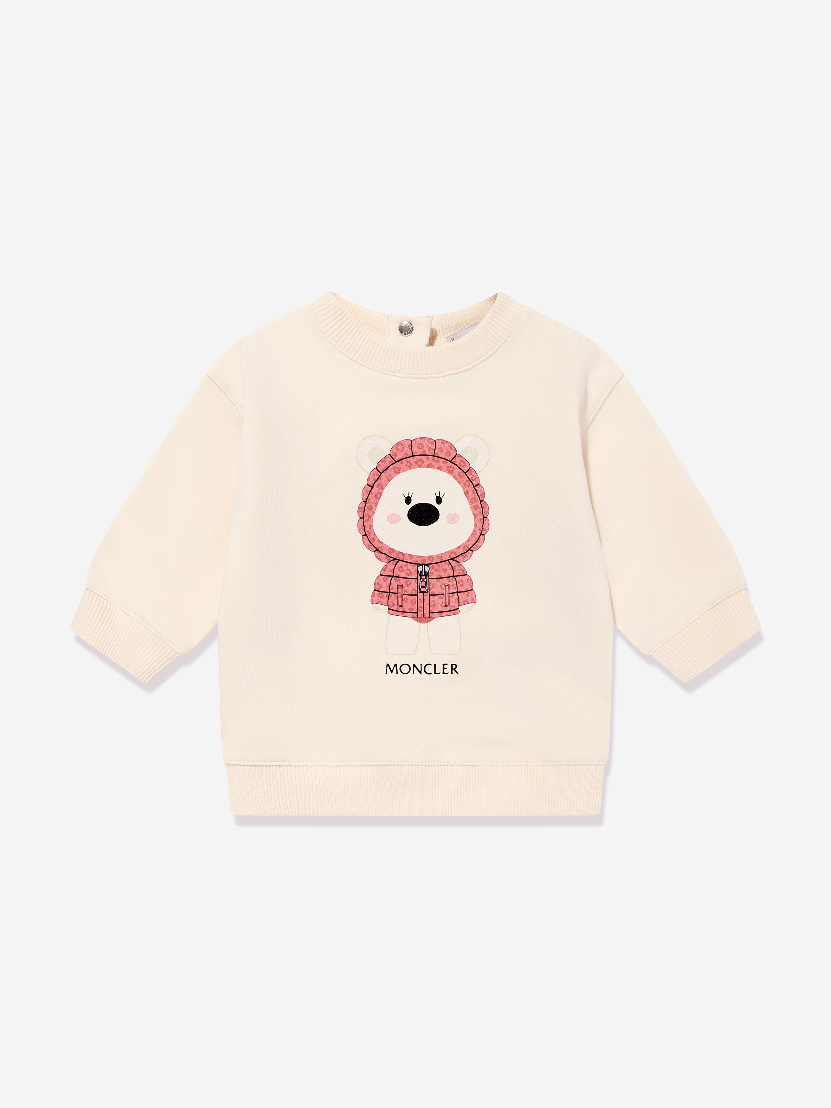 Moncler Enfant Baby Girls Bear Sweatshirt in Cream | Childsplay