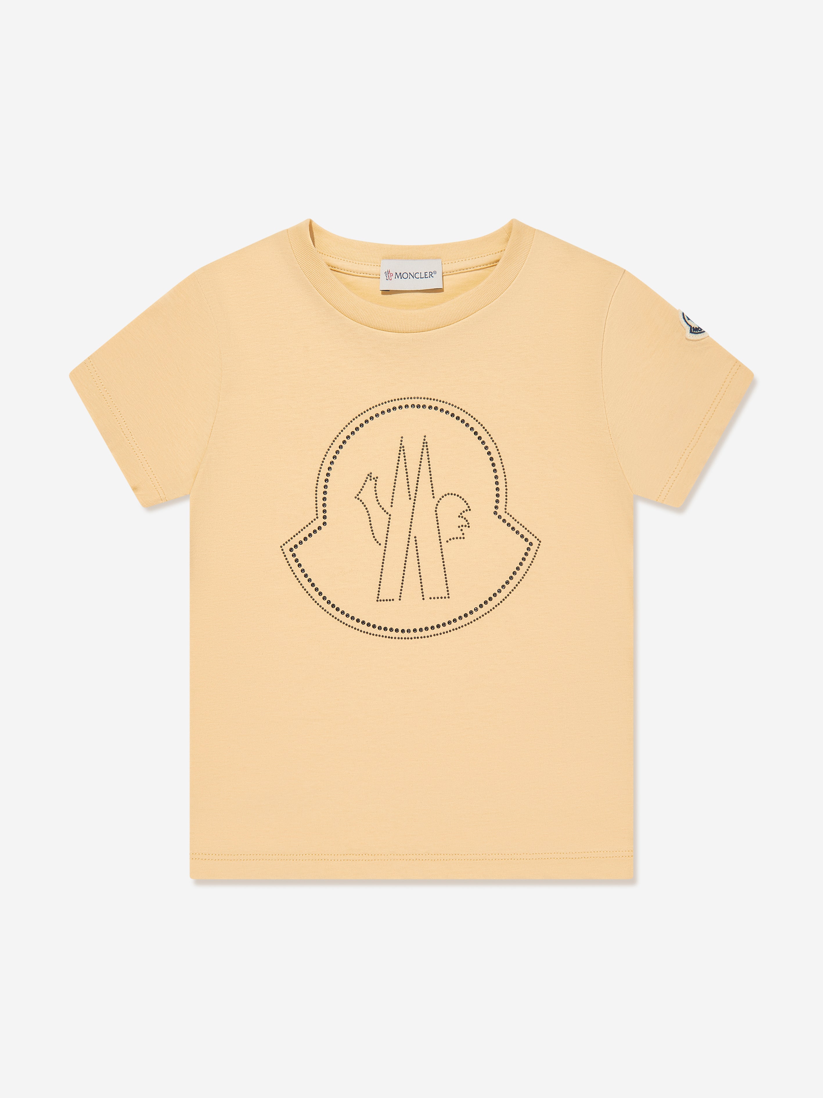 Moncler Enfant Girls Logo T-Shirt in Yellow | Childsplay Clothing