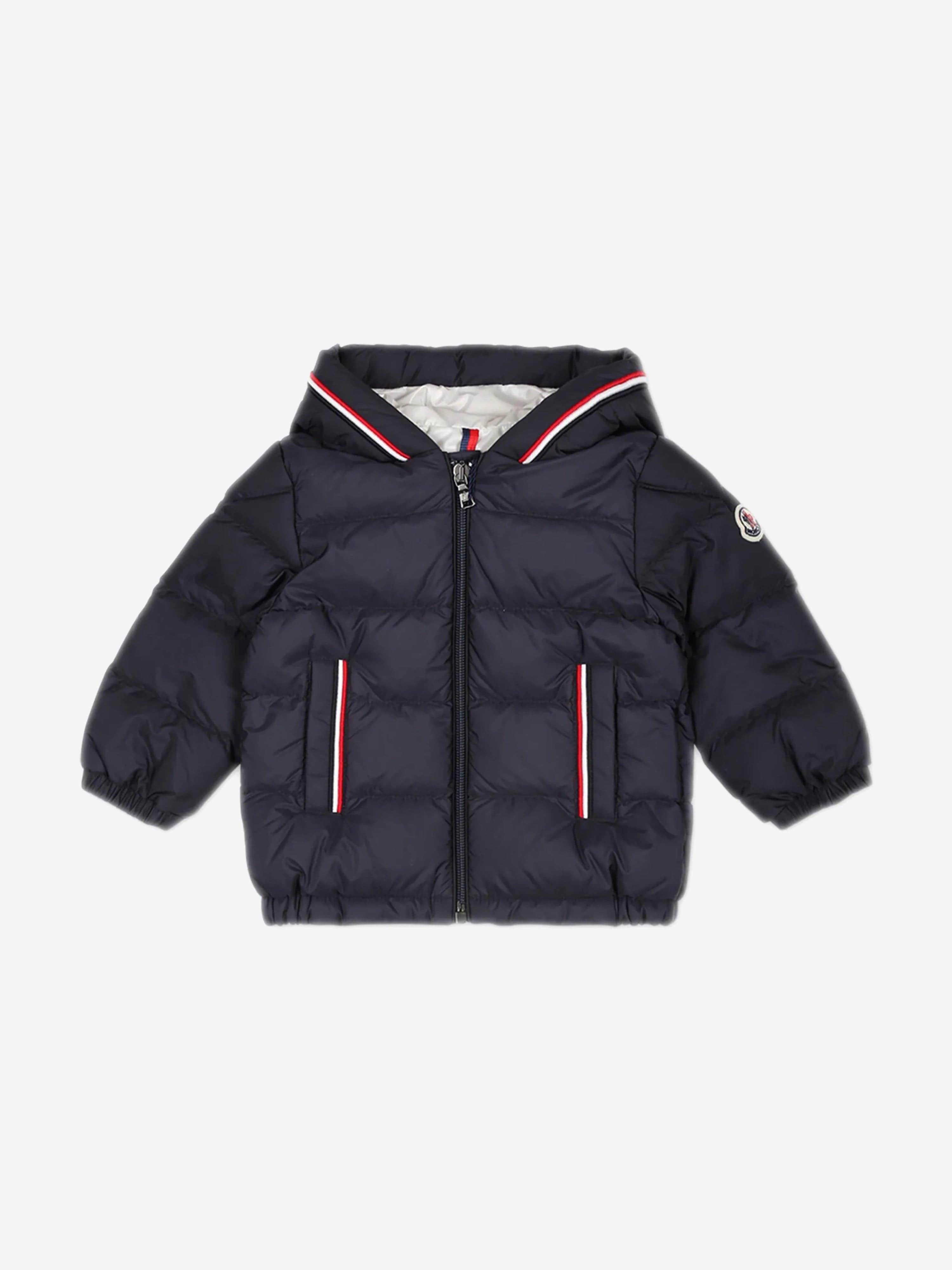 Moncler Enfant Baby Boys Down Padded Merary Jacket in Navy Moncler Enfant Baby Boys Down Padded Merary Jacket in Navy
