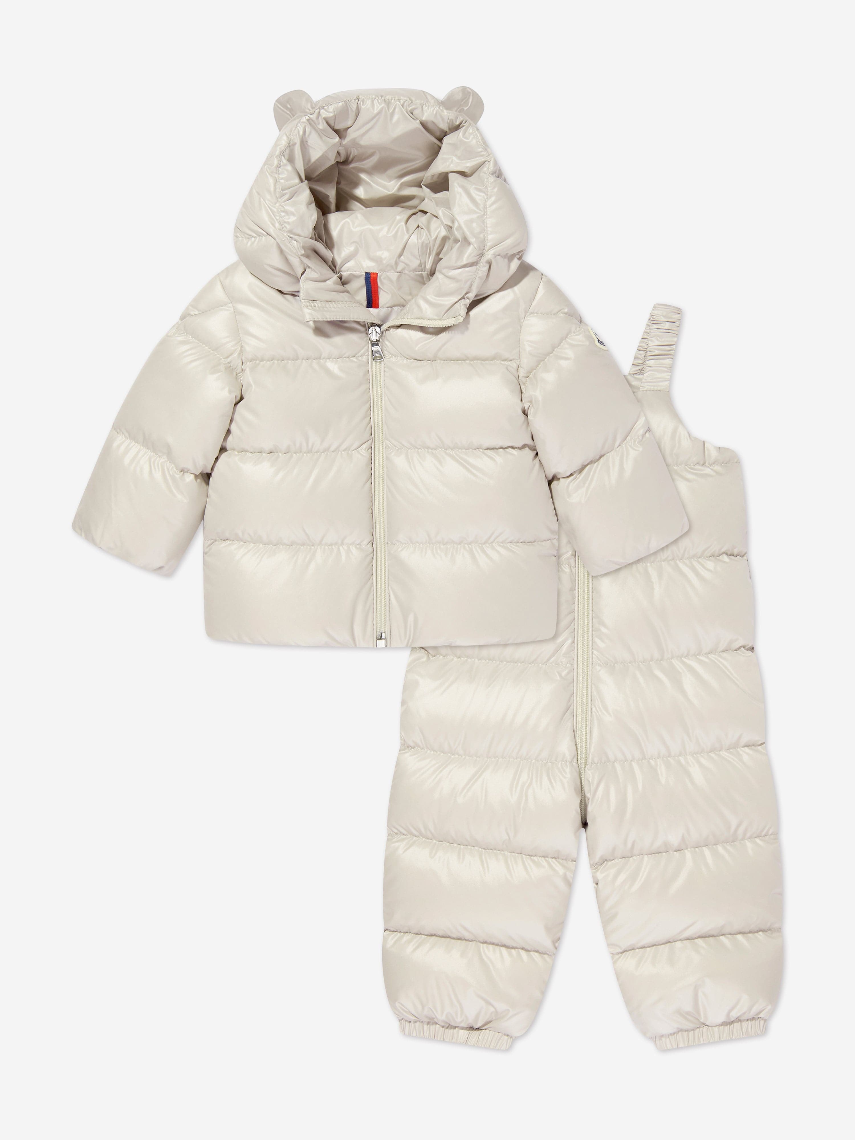 Moncler Enfant Moncler Enfant Baby Down Padded Snowsuit in Beige
