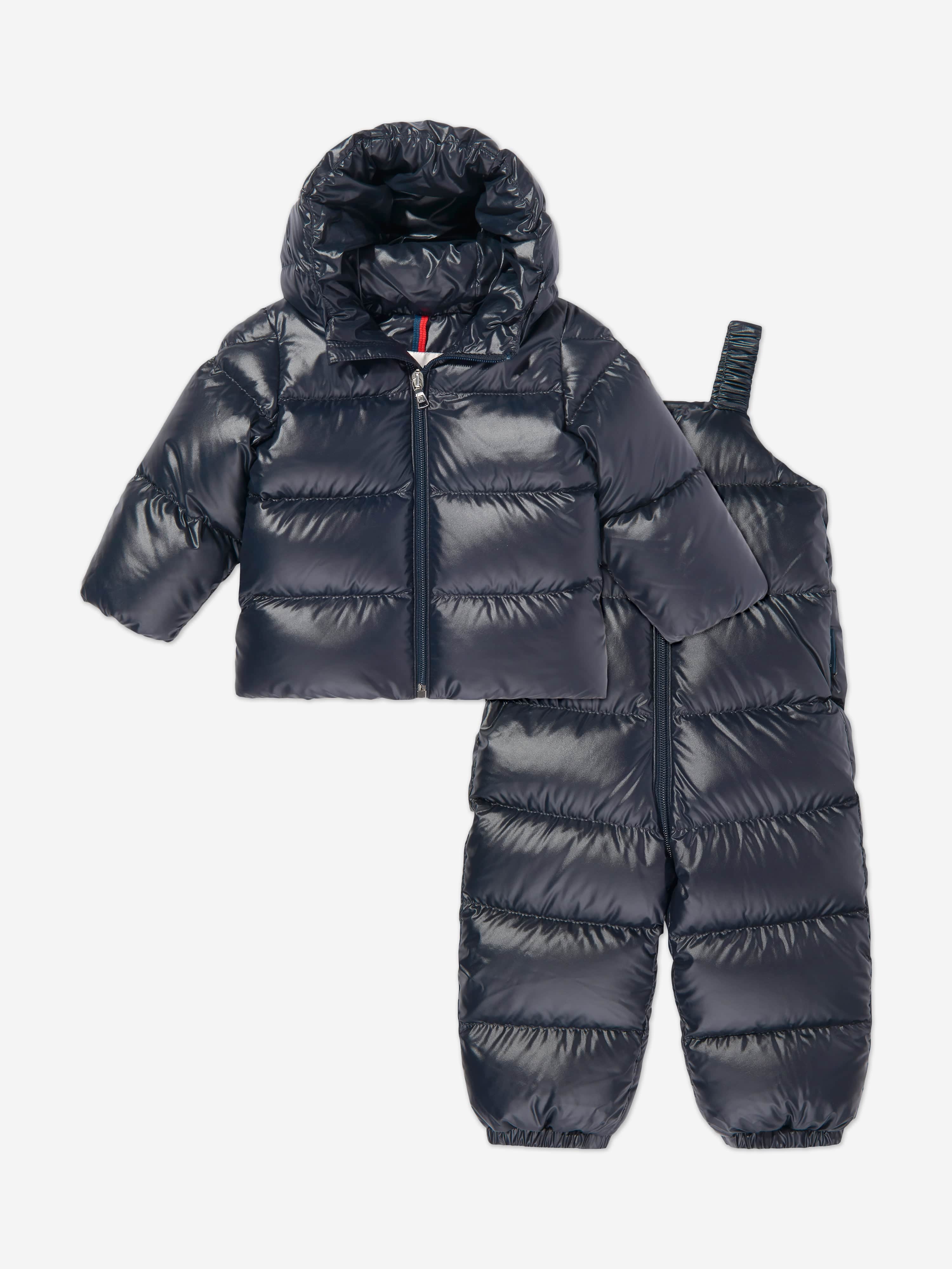 Moncler Enfant Baby Down Padded Snowsuit in Navy Childsplay Clothing
